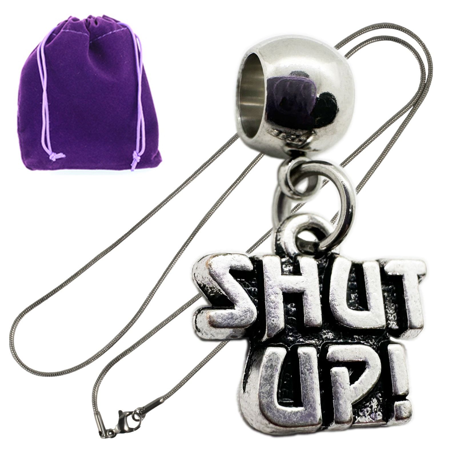& Other Stories Shut Up Rude Saying Charm Necklace Pendant Jewelry Size ONE SIZE - 1 Thumbnail