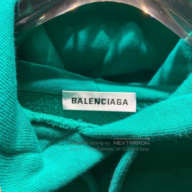 Balenciaga Balenciaga Lake Green Wheat Logo Hooded Sweatshirt Size US S / EU 44-46 / 1 - 2 Thumbnail
