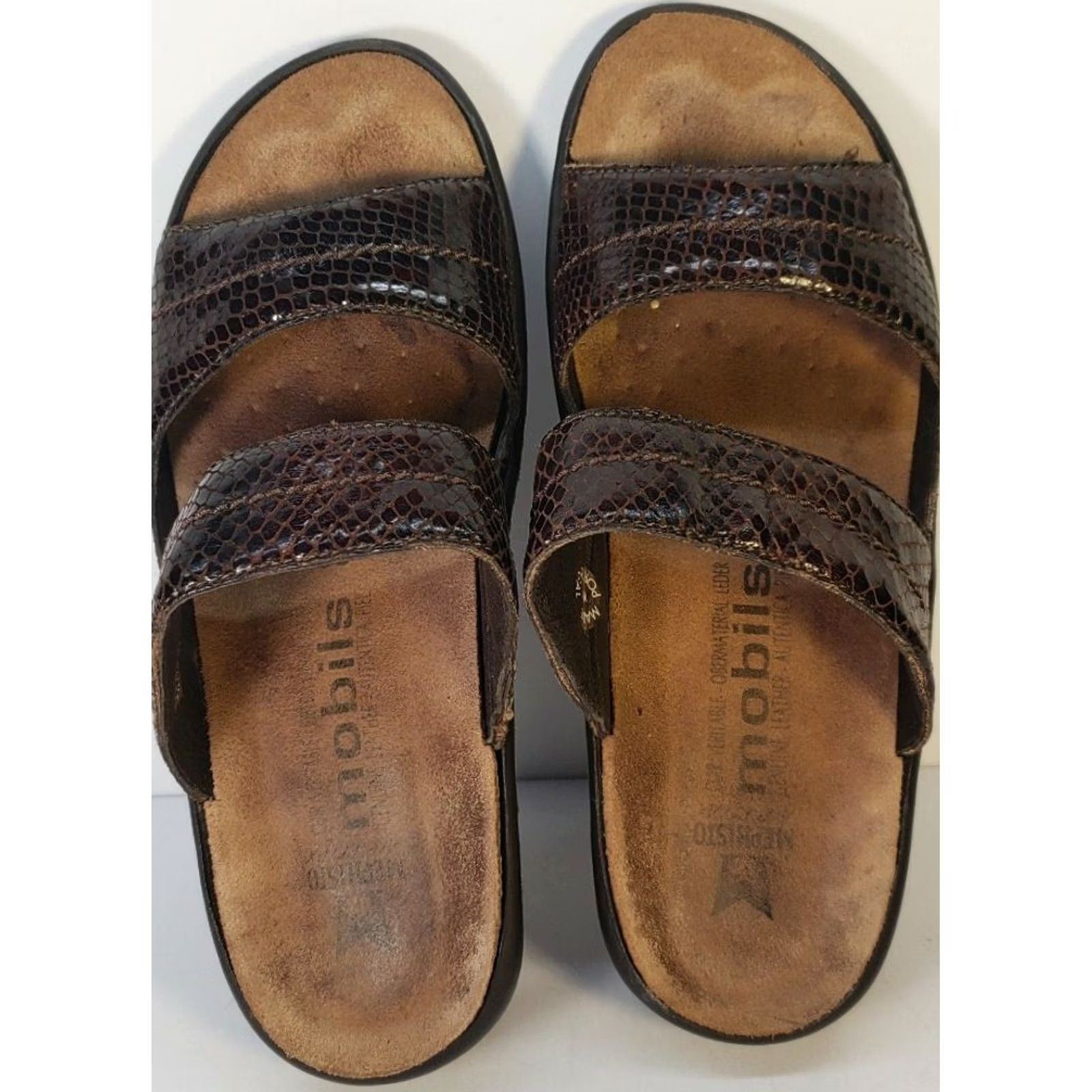 Mephisto Mephisto Mobils Uluria Wedge Slide Sandal US7.5 EU38 Tan Leather Pebbled Finish on Leather Womens Shoes Mens? Size US 8 / IT 38 - 7 Thumbnail