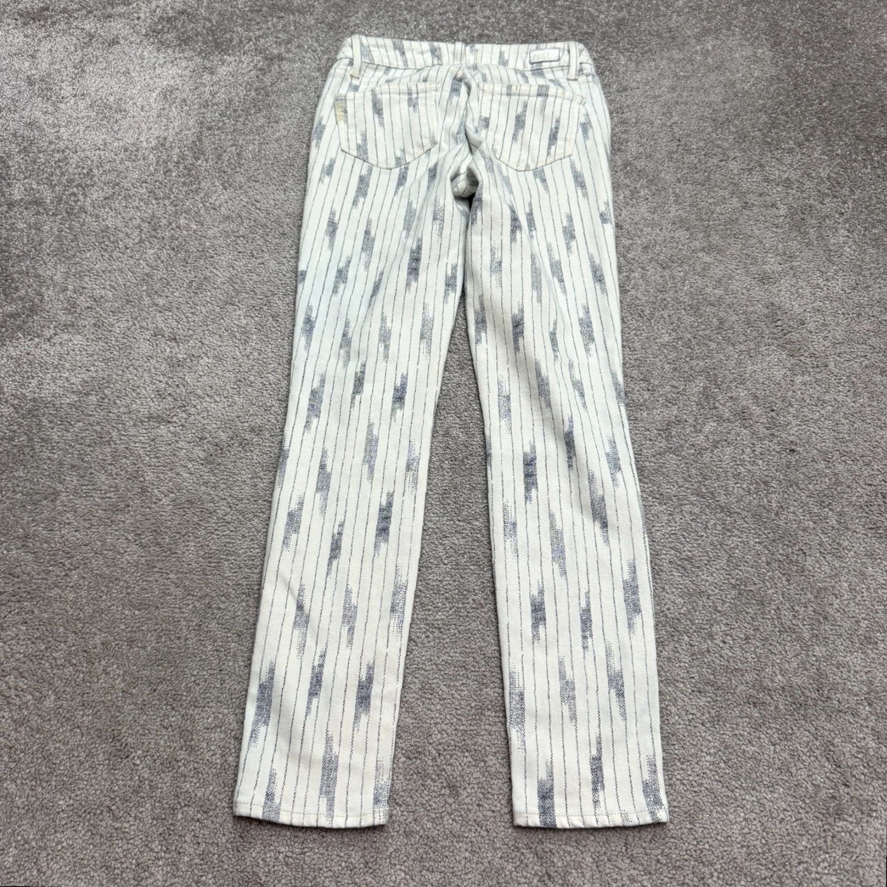 Paige Paige Verdugo Jeans Woman 26 Ankle Denim Ikat White Black Multicolor Stretch Casual Size 26" / US 2 / IT 38 - 2 Thumbnail