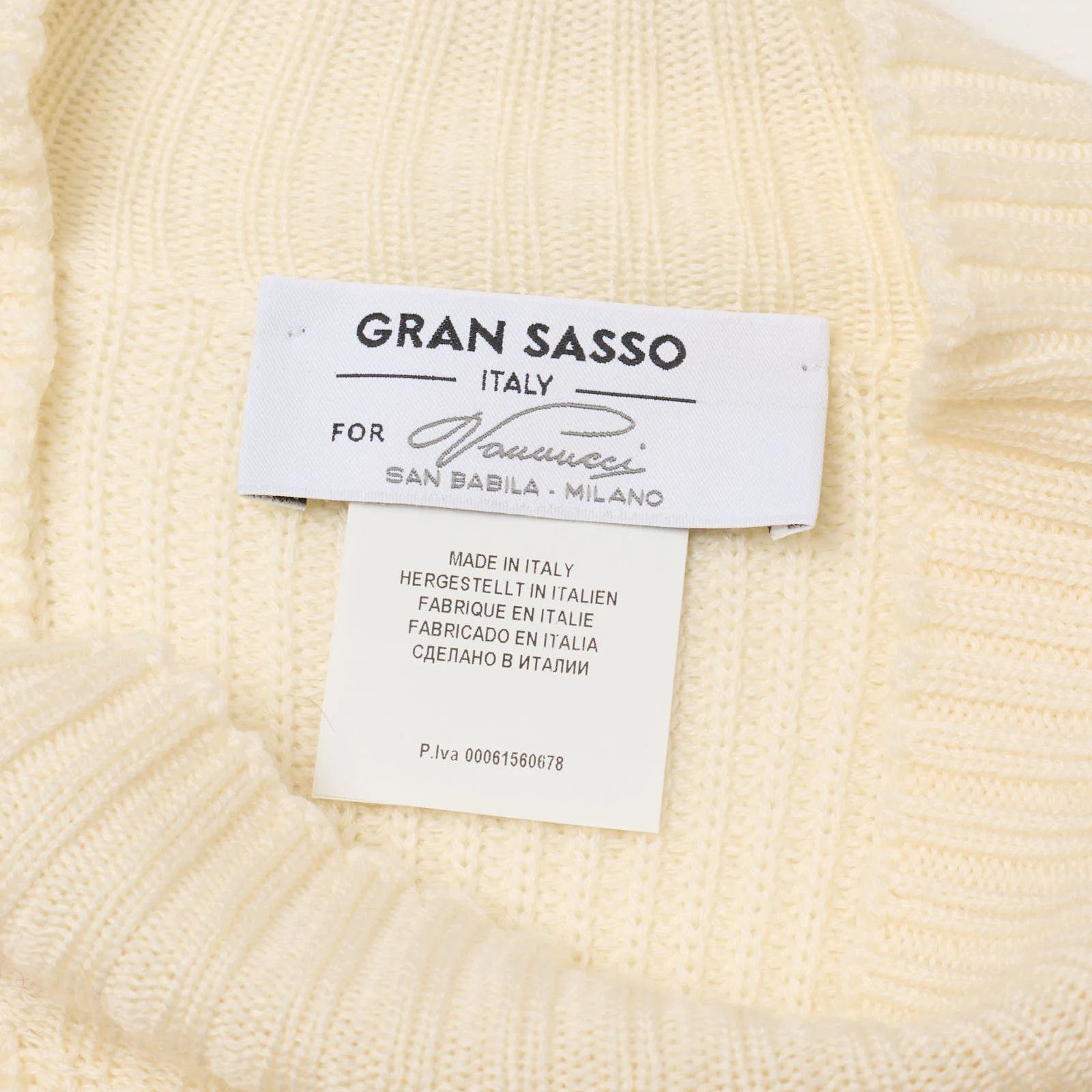 Gran Sasso GRAN SASSO for VANNUCCI Cream Virgin Wool Knit Sweater Size US XL / EU 56 / 4 - 6 Thumbnail