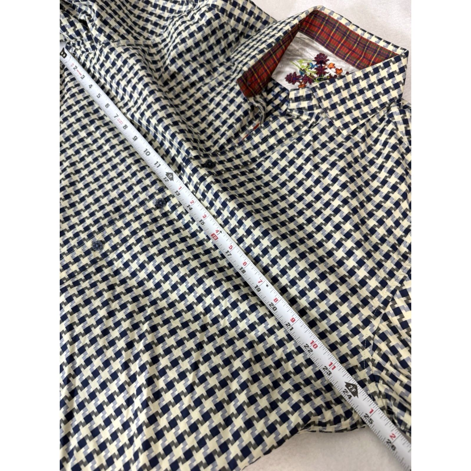 Robert Graham VINTAGE Robert Graham Shirt Blue Beige Long Sleeve Button Front Sz XL Size US XL / EU 56 / 4 - 5 Thumbnail