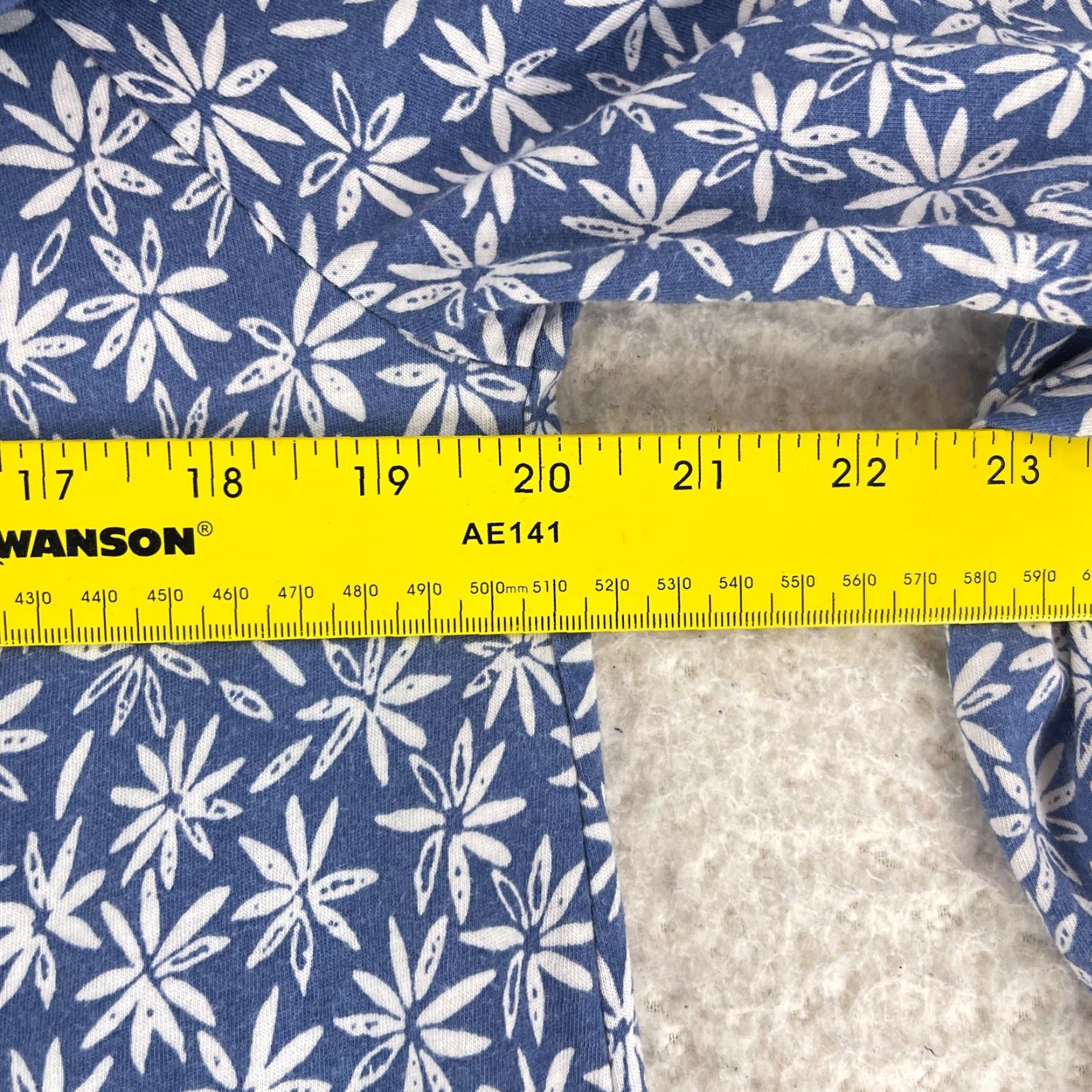 J. Jill J. Jill Shirt Womens Large Blue Floral Print Off the Shoulder Long Sleeve Casual Size L / US 10 / IT 46 - 7 Thumbnail