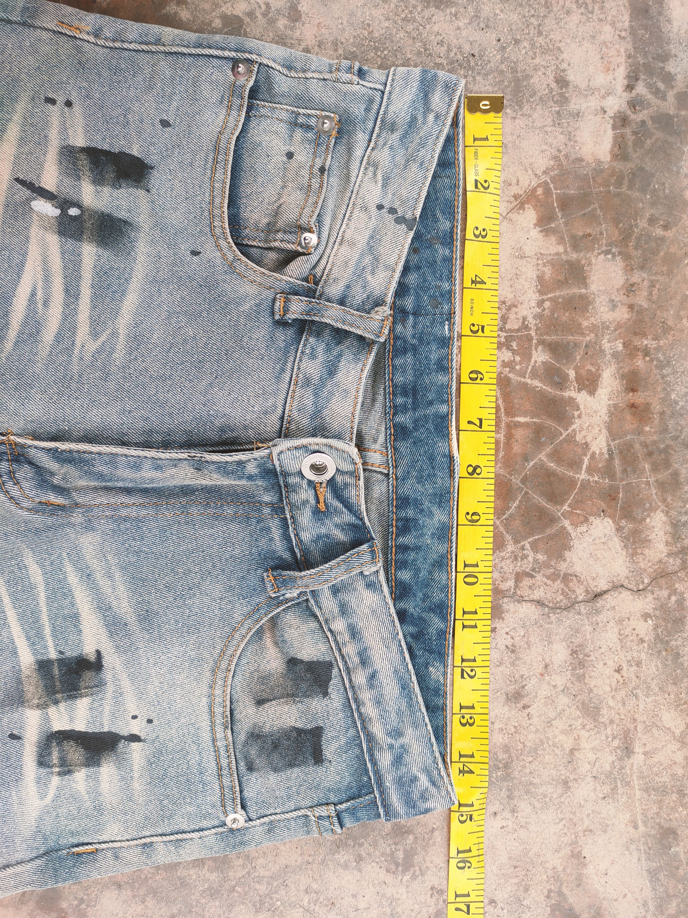 Japanese Brand VINTAGE JAPANESE SKINNY FADED PAINT JEANS DENIM PANTS Size US 29 - 7 Thumbnail