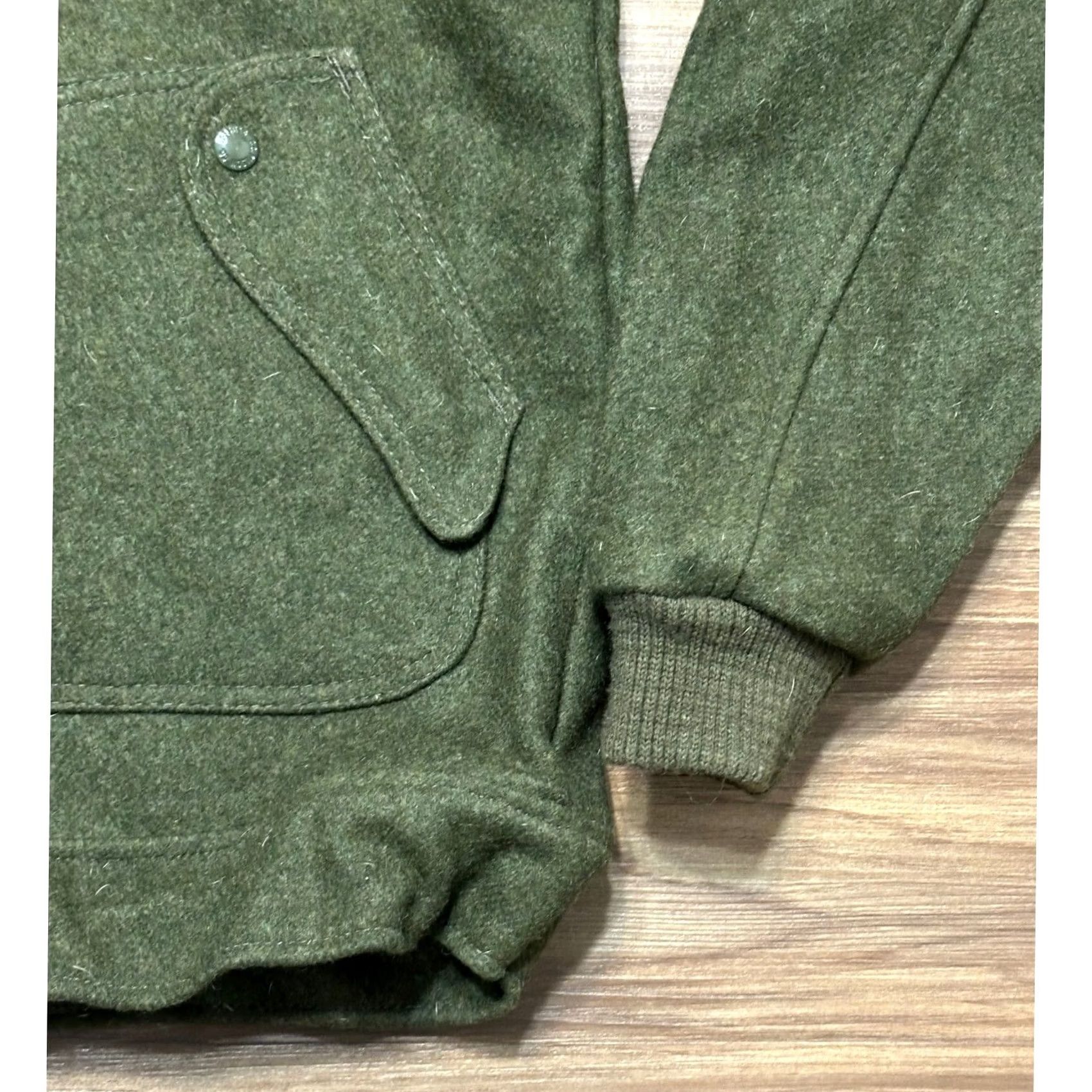Filson VINTAGE Filson Wool Mackinaw Bomber Jacket Green USB Assembled USA Sz L Jacket Size US L / EU 52-54 / 3 - 3 Thumbnail