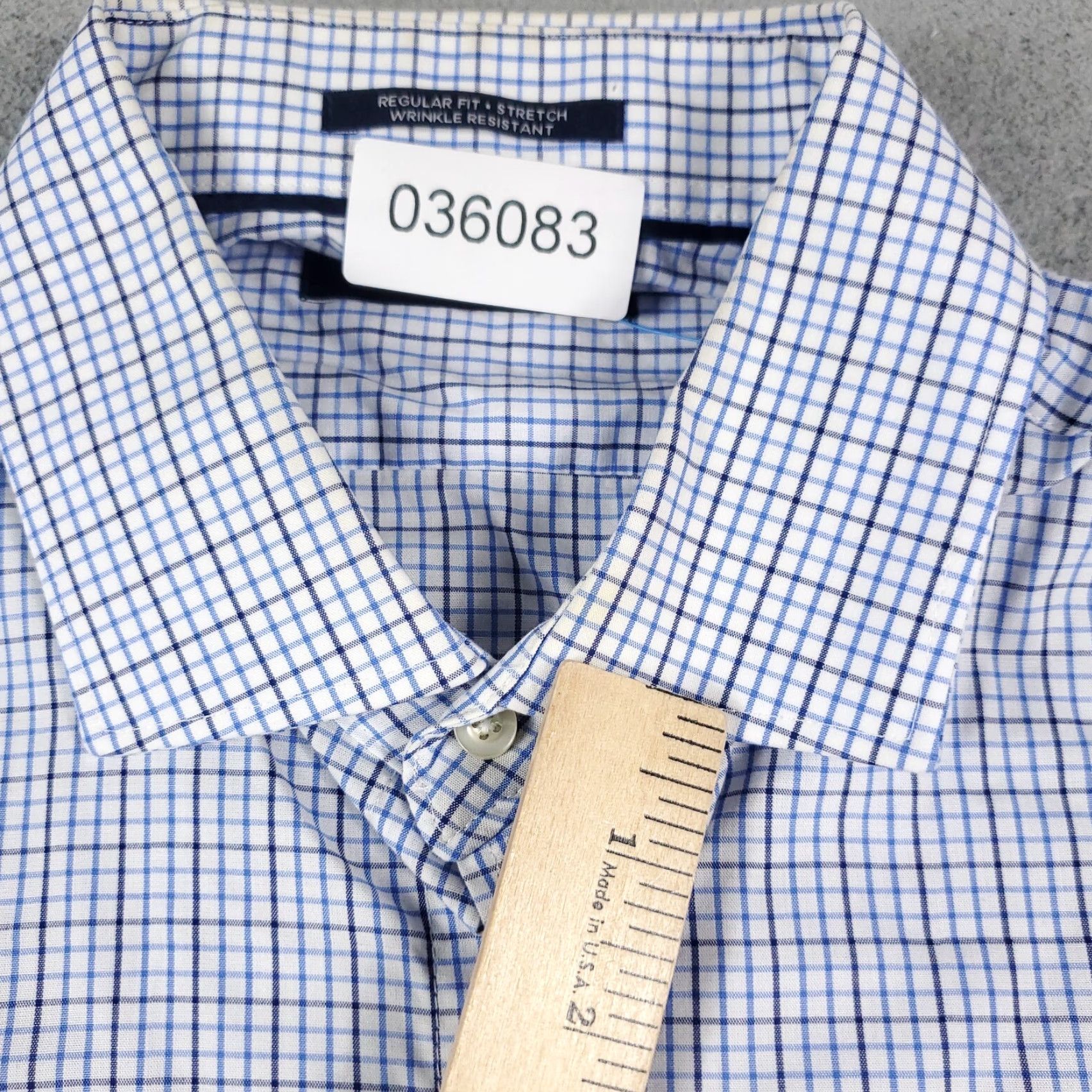 Tommy Hilfiger Tommy Hilfiger Casual Button-Up Shirt Mens Large Blue Check Long Sleeve Regular Fit Size US L / EU 52-54 / 3 - 3 Thumbnail