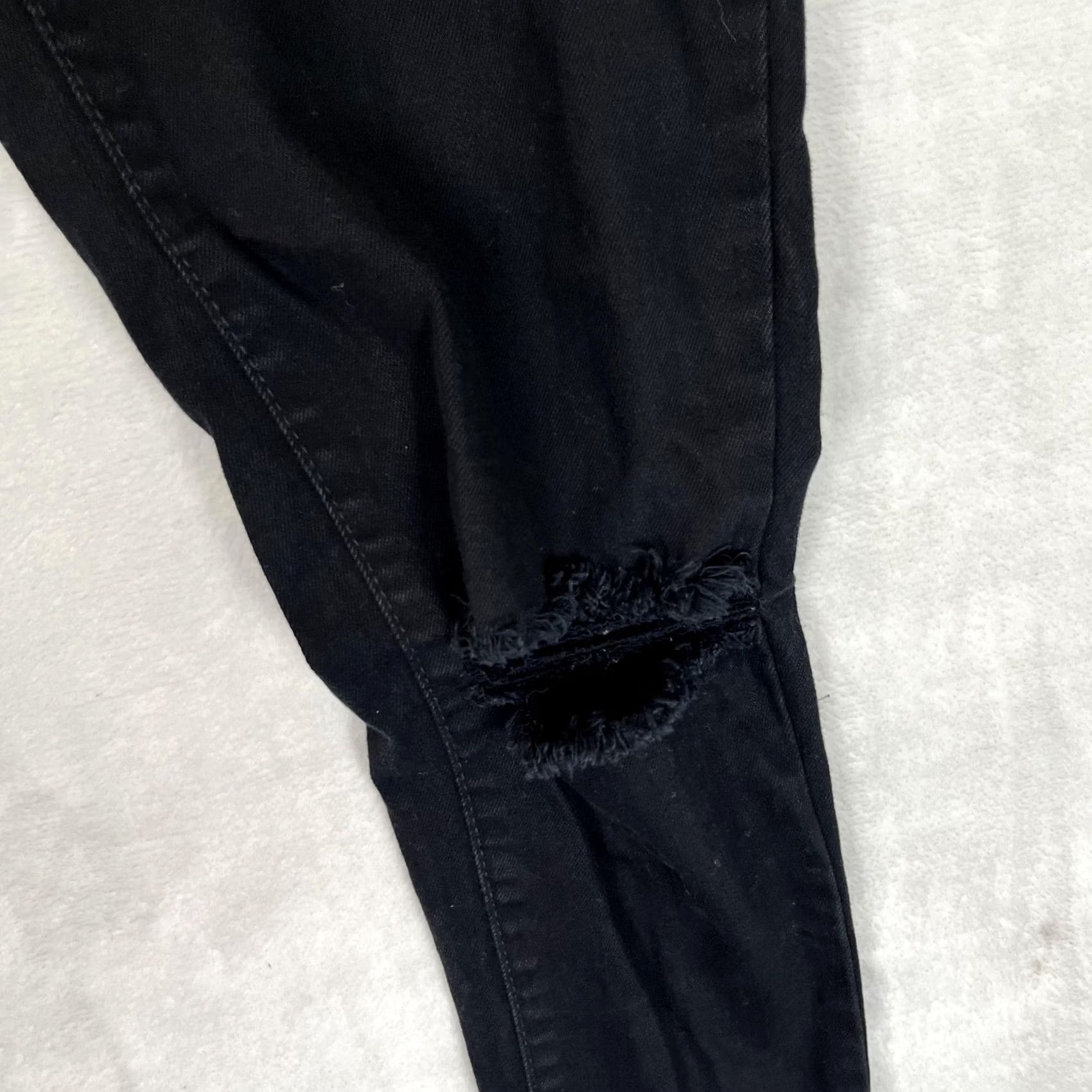 Levi's Levi's Jegging Jeans Womens W29 L30 Black Distressed Stretch Denim Slim Fit Pockets Zip 5-Pocket Size 29" - 3 Thumbnail