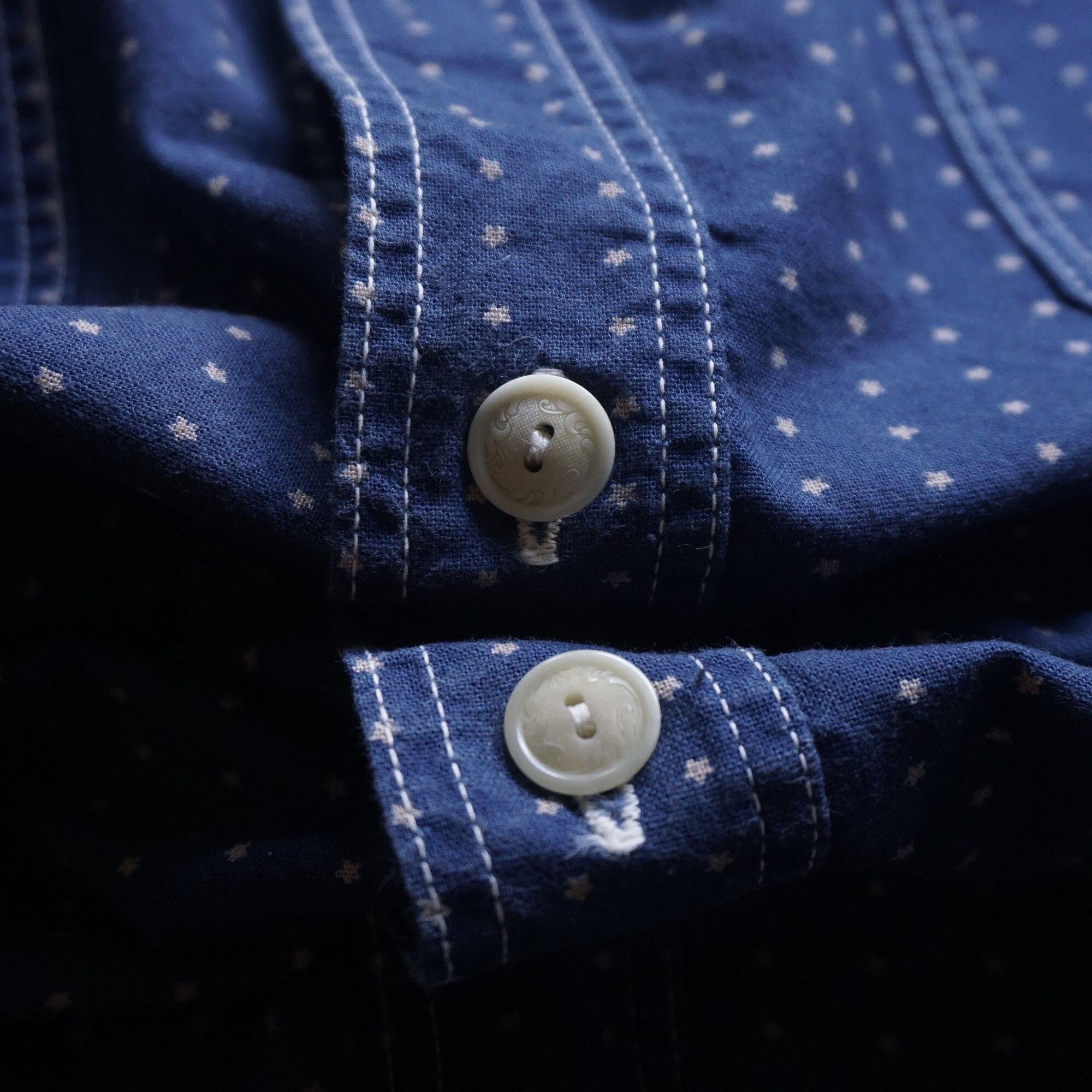 Japanese Brand × Pherrow's Pherrow indigo star work shirt Size US XL / EU 56 / 4 - 9 Thumbnail