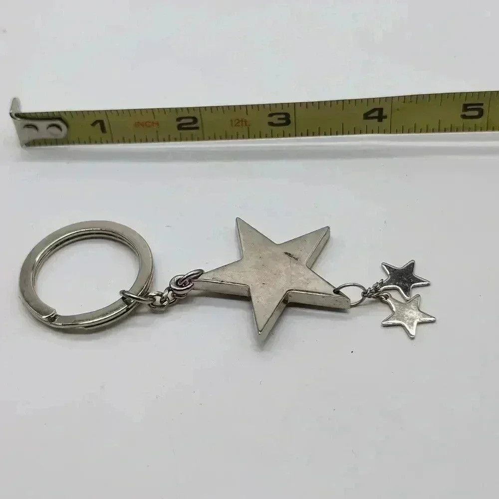 Designer Vintage 3 Star Silver Tone Key ring Size ONE SIZE - 4 Thumbnail