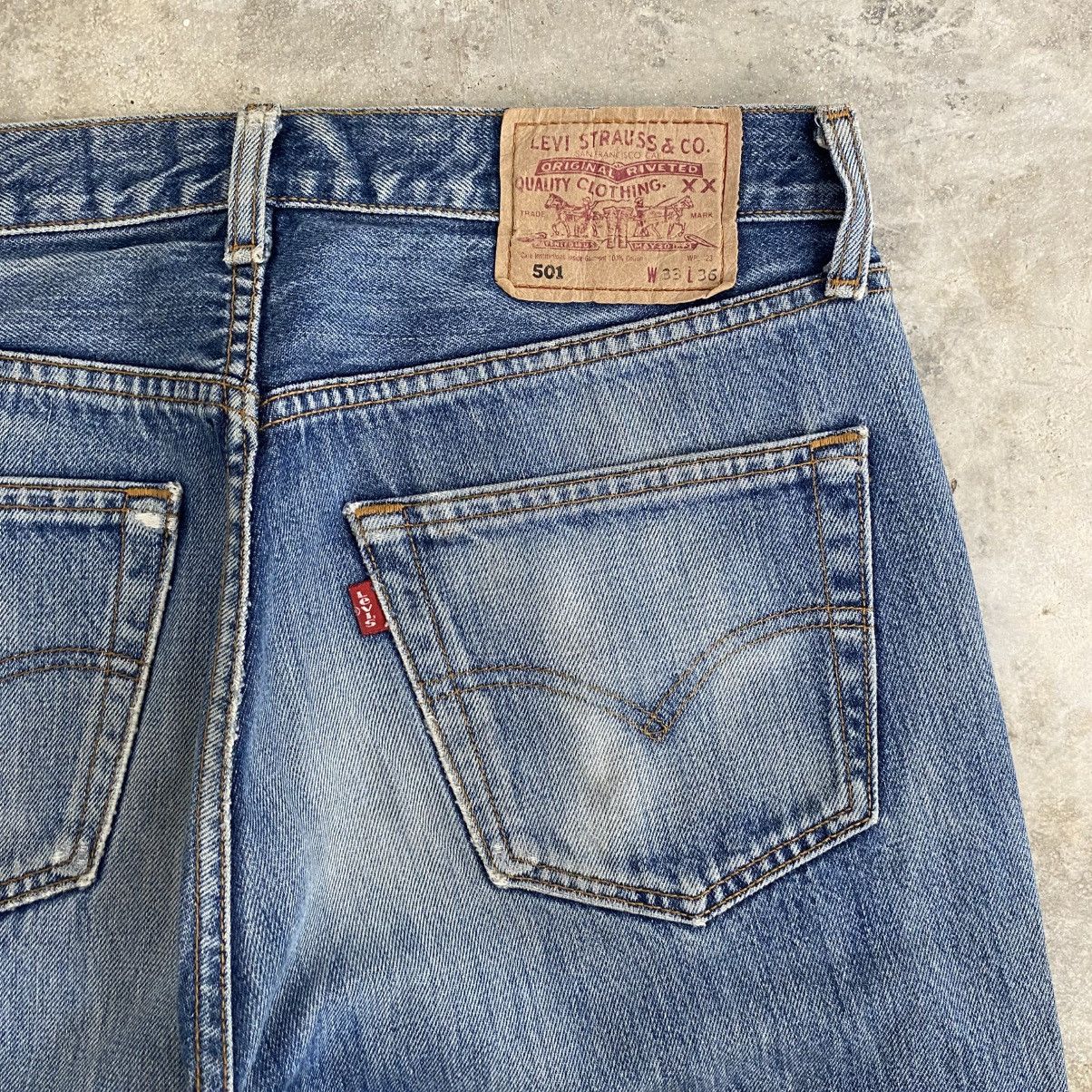 Levi's Size 32x35 Vintage Levis 501 Faded Stonewashed Blue Jeans Size US 32 / EU 48 - 12 Thumbnail