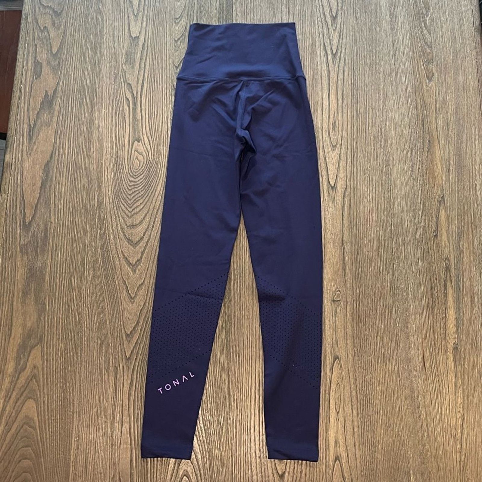 Vintage NWOT Tonal Womens Navy Blue High Waist Athletic Leggings XS Size 25" / US 0 / IT 36 - 9 Thumbnail