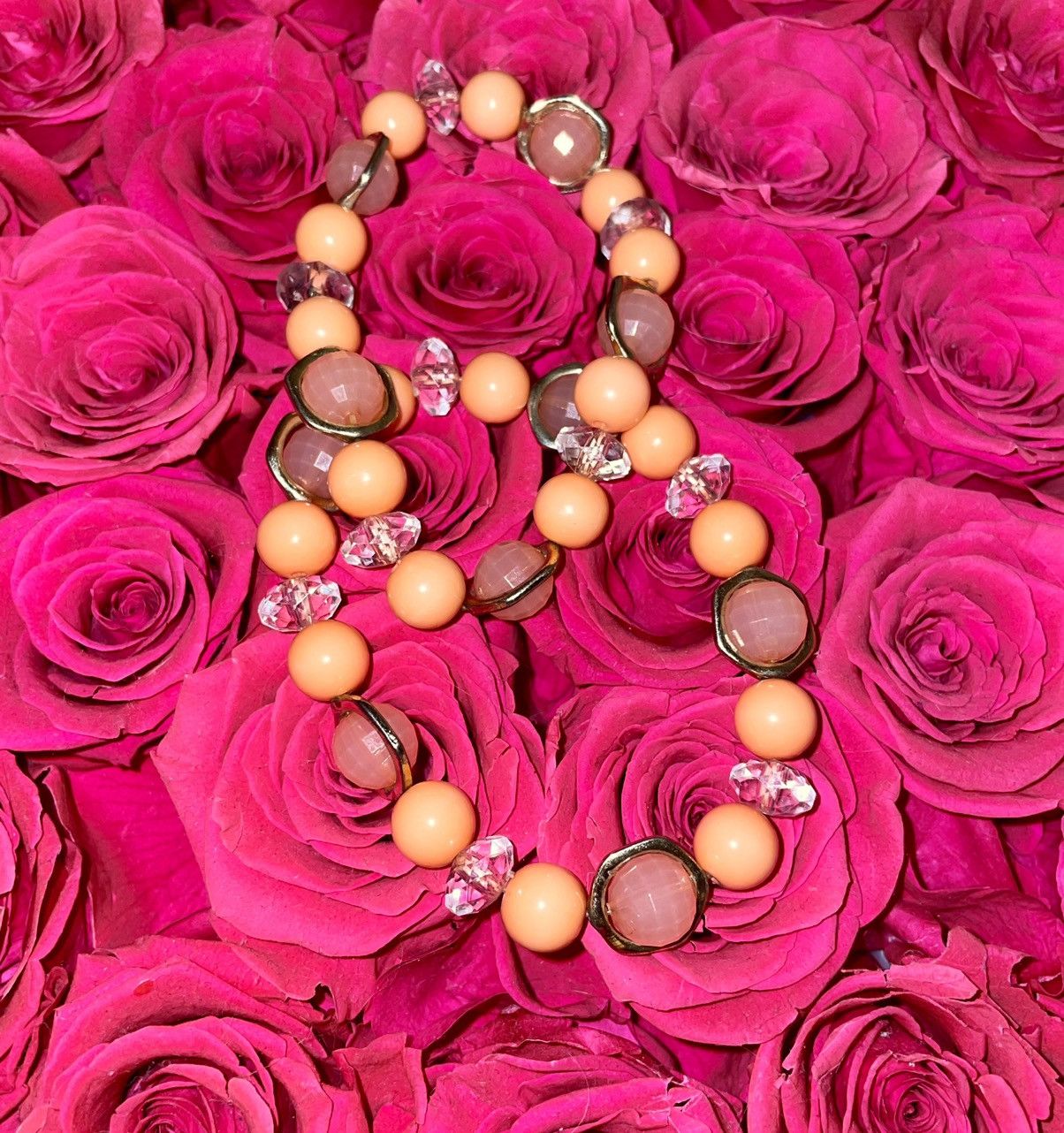 Vintage Vintage 1970 Peach Bellini Coral Bracelet Set Size ONE SIZE - 3 Thumbnail