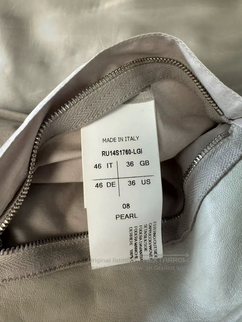 Rick Owens Rick Owens Pearl White Jacket Leather Size M / US 6-8 / IT 42-44 - 3 Thumbnail