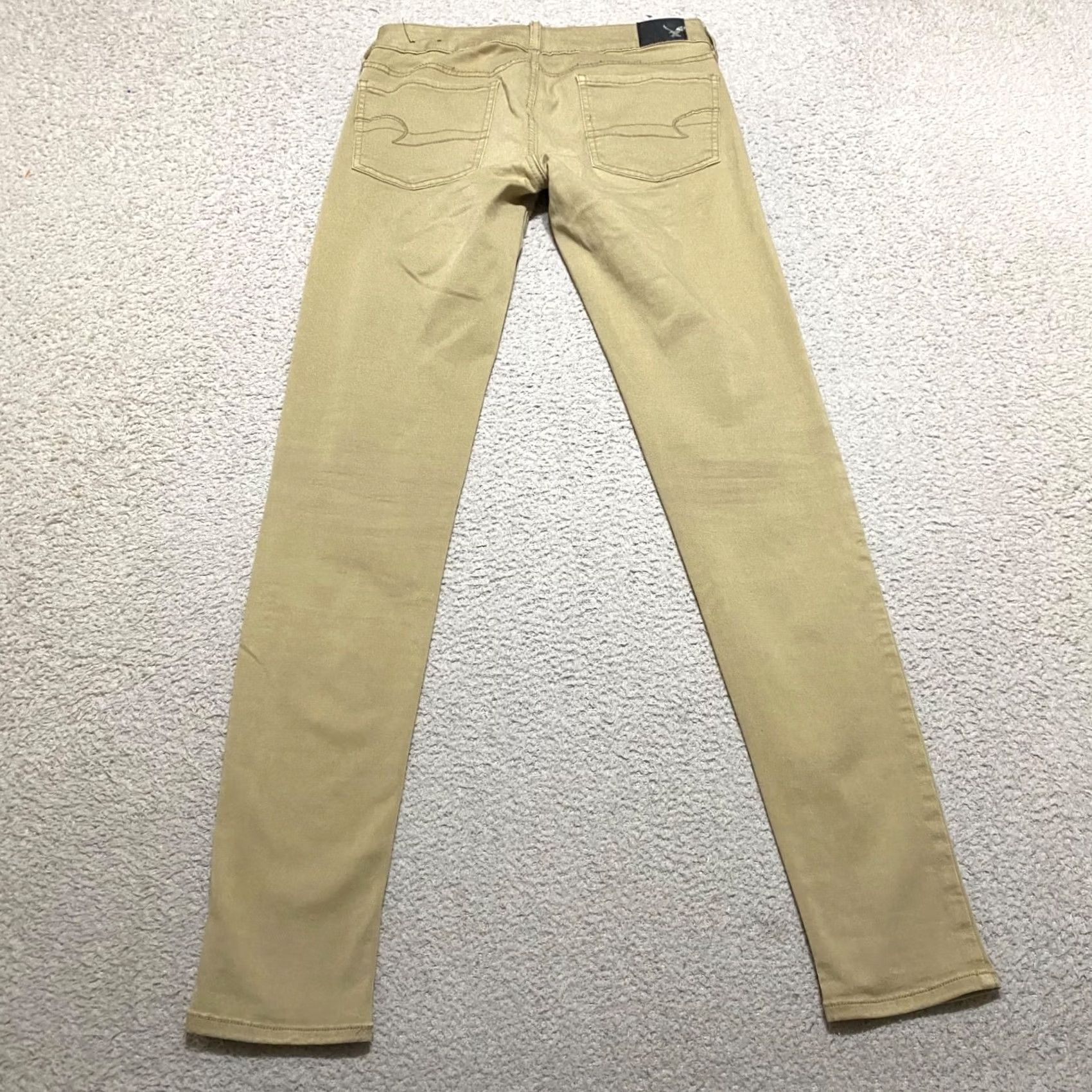 American Eagle Outfitters American Eagle Jeans Womens 6 Tall Beige Medium Wash Low Rise Jegging Stretch Size 28" / US 6 / IT 42 - 2 Thumbnail
