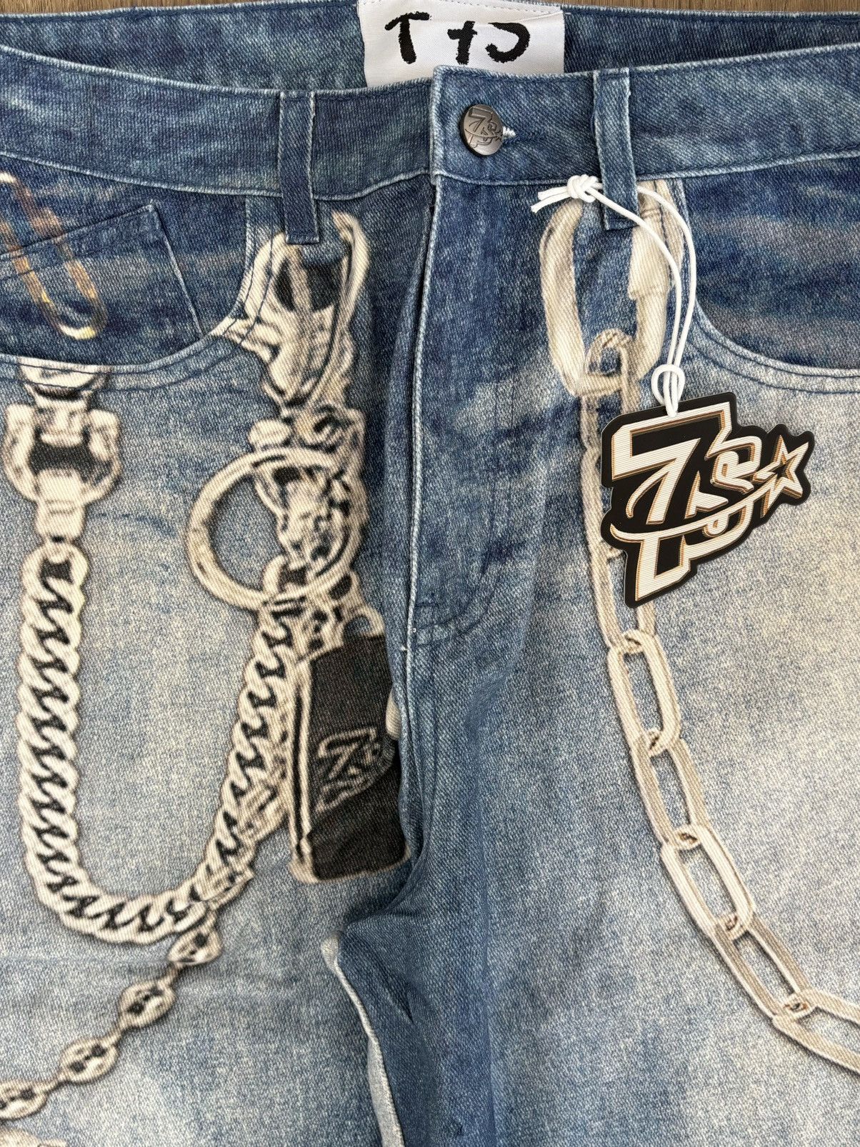 TRIPLE SEVENS Triple Sevens 2D Size 28 JeansBlueDenim Pants Baggy Wide Leg Size US 28 / EU 44 - 4 Thumbnail