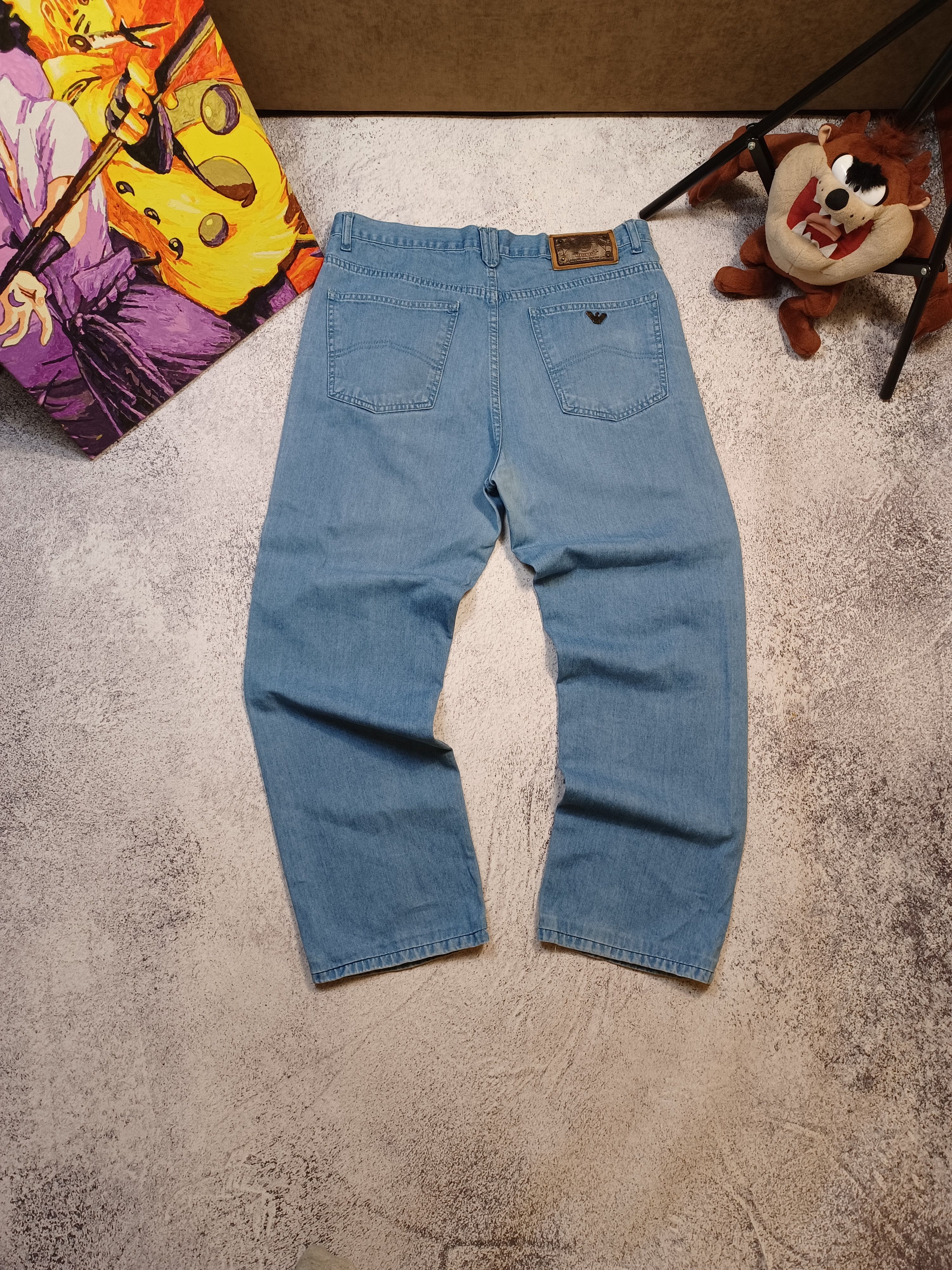 Giorgio Armani Vintage Armani Jeans Y2K Blue Stonewashed Denim Jeans Pants Size US 34 / EU 50 - 3 Thumbnail