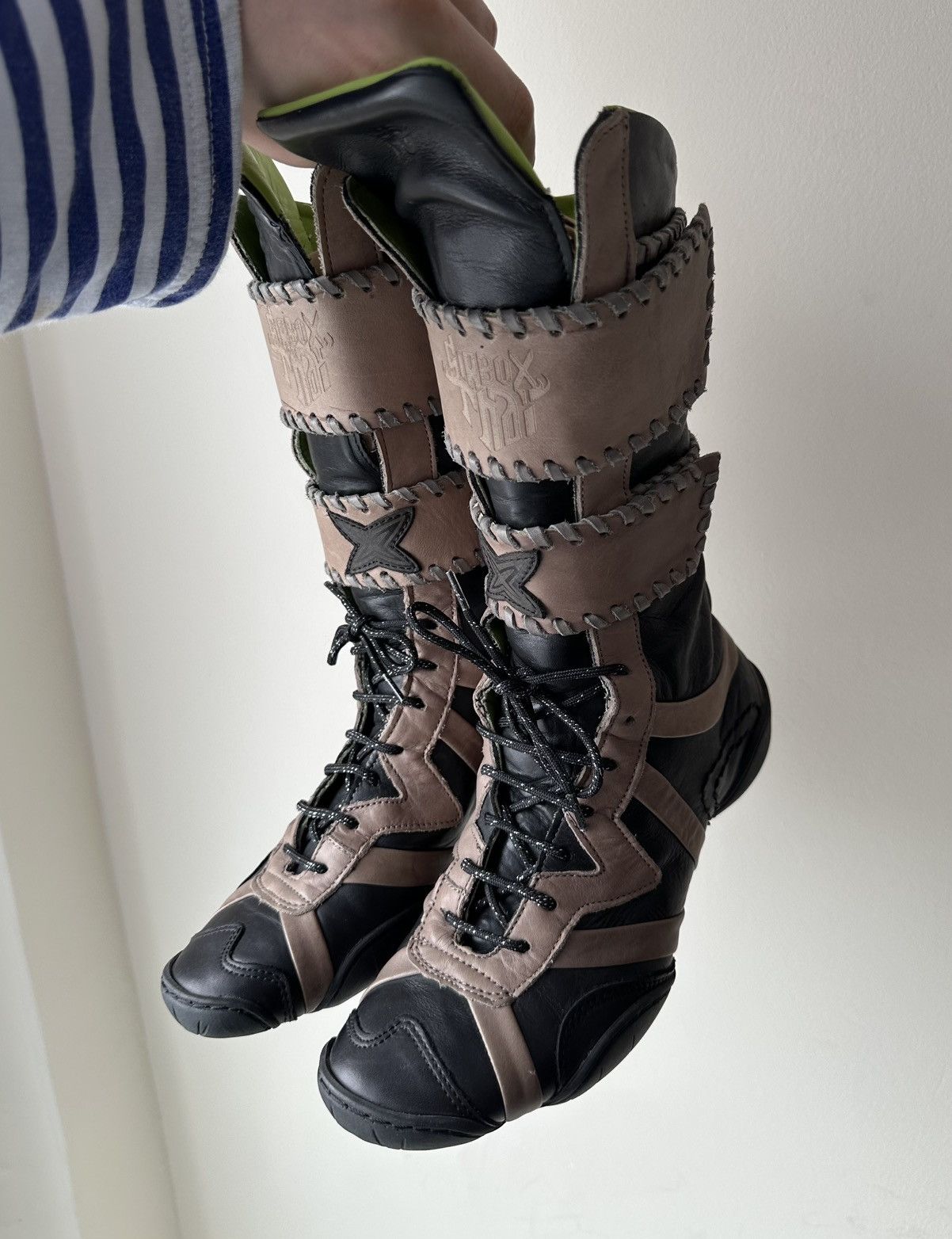 Marithe + Francois Girbaud Marithe Francois Girbaud (2007) Girbox Thai leather boots Size US 7 / IT 37 - 2 Thumbnail