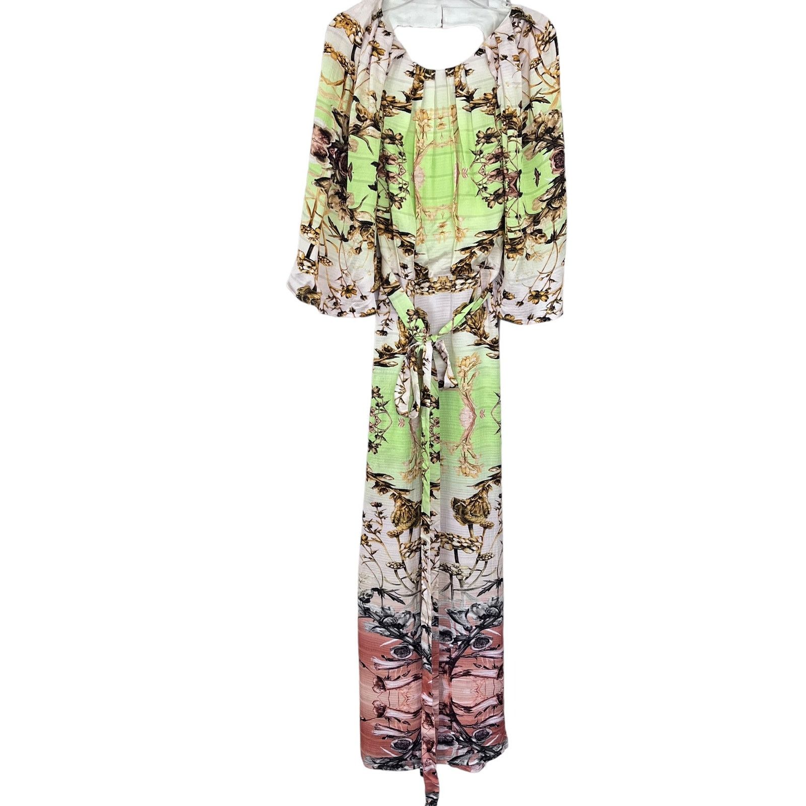 Karen Millen Karen Millen Mirrored Tulipa Print Woven Satin Maxi Dress Size M / US 6-8 / IT 42-44 - 3 Thumbnail