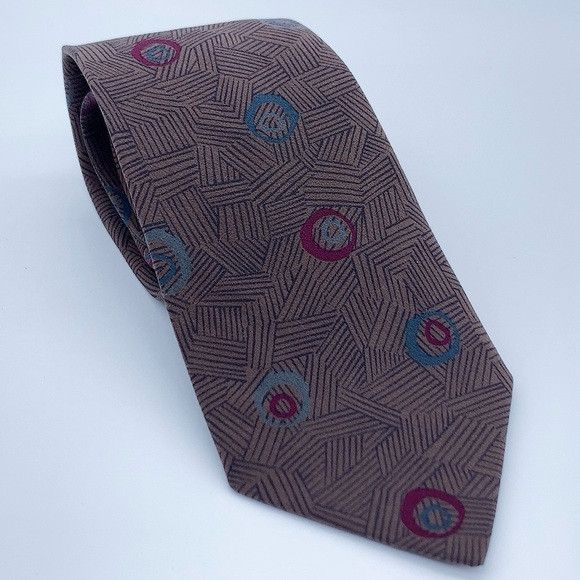 Oscar De La Renta Vintage Oscar de la Renta Geometric Patterned Tie Size ONE SIZE - 1 Thumbnail