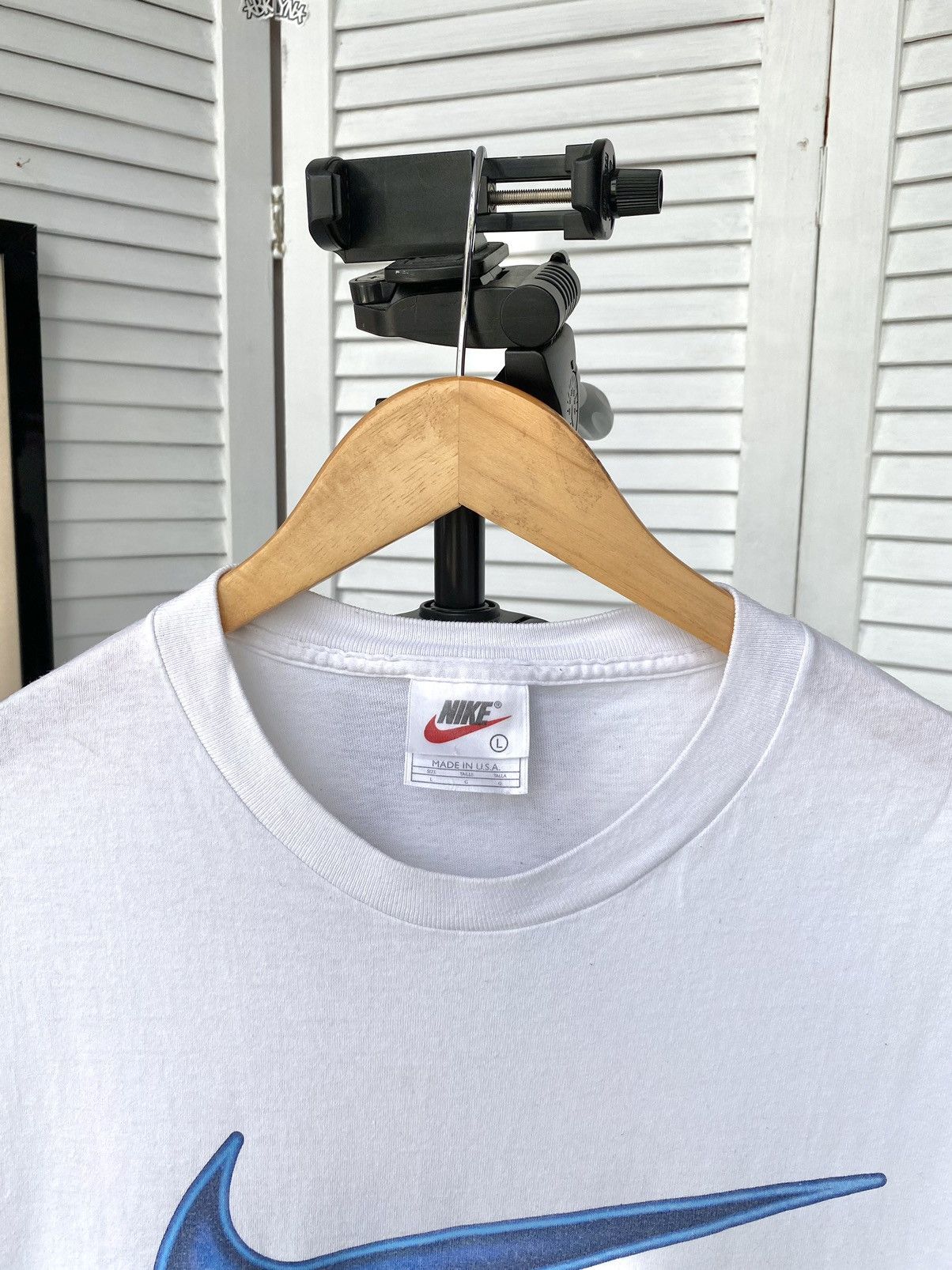 Nike × Vintage Nike Vintage Center Big Swoosh 3D Logo Baggy Tee Shirt Size US L / EU 52-54 / 3 - 8 Thumbnail