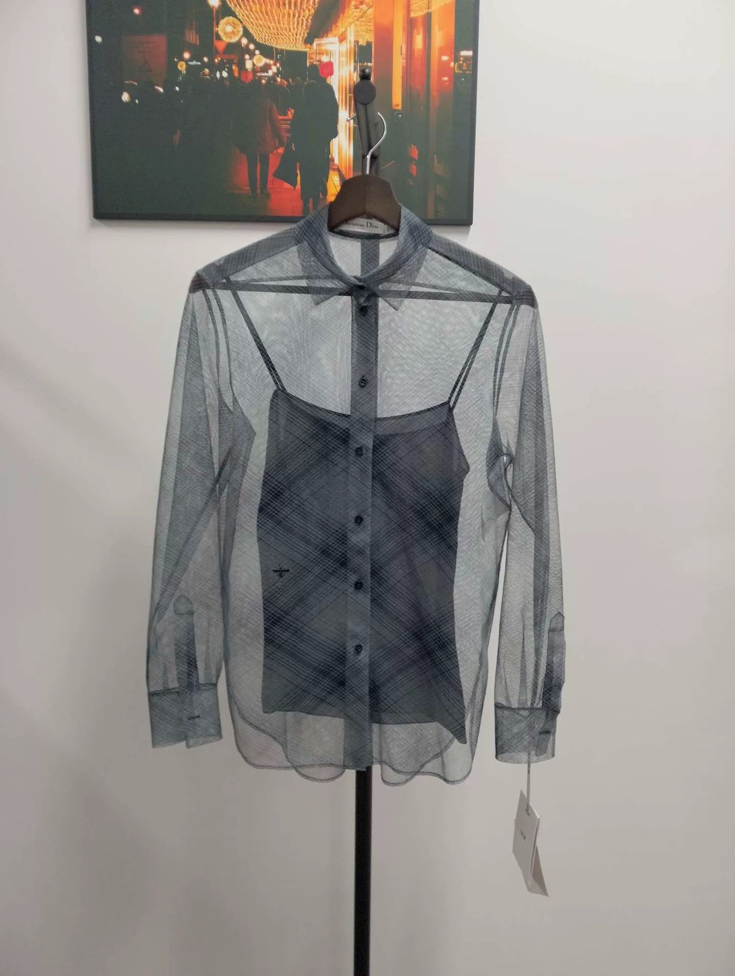 Dior dior checkered mesh two-piece shirt set Size US S / EU 44-46 / 1 - 1 Thumbnail