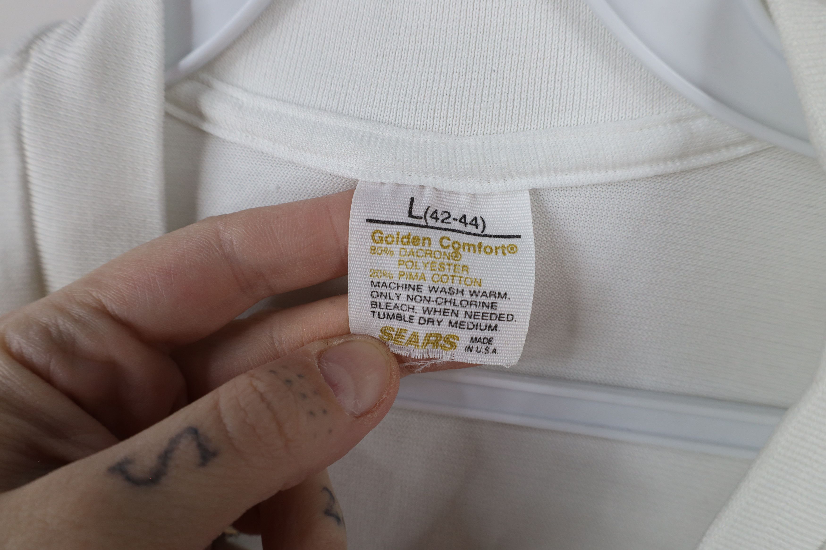 Vintage Vintage 70s Streetwear Blank Short Sleeve T-Shirt White USA Size US L / EU 52-54 / 3 - 6 Thumbnail