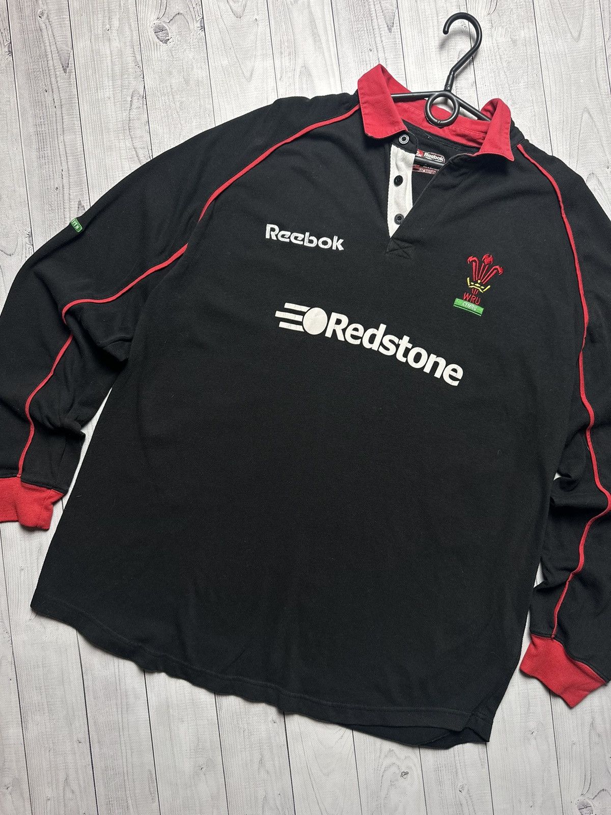 Reebok Vintage wales Rugby jersey rare black size XL logo Size US XL / EU 56 / 4 - 2 Thumbnail