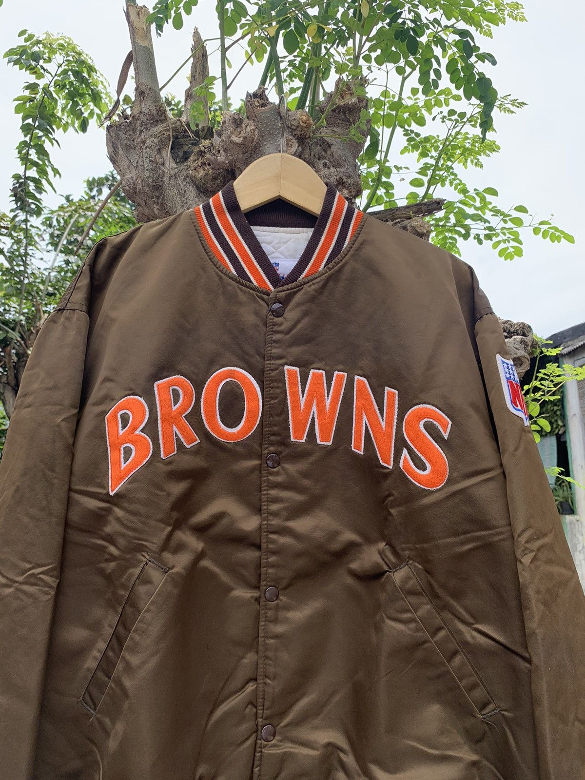 Starter × Vintage STARTER VARSITY JACKET BROWNS Size US XXL / EU 58 / 5 - 2 Thumbnail