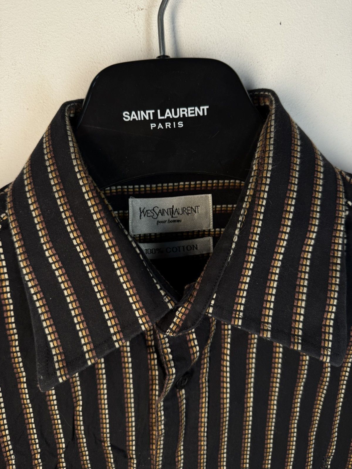 Yves Saint Laurent Black YSL Shirt Striped Button Up Dress Shirt Casual Collar Size US M / EU 48-50 / 2 - 5 Thumbnail