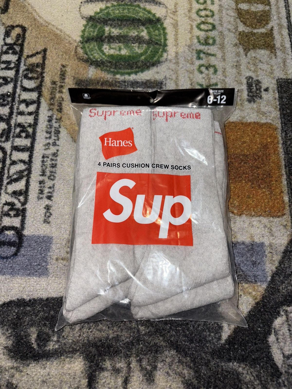 Hanes × Supreme Supreme Hanes Socks (4 Pairs) Grey Size ONE SIZE - 1 Thumbnail