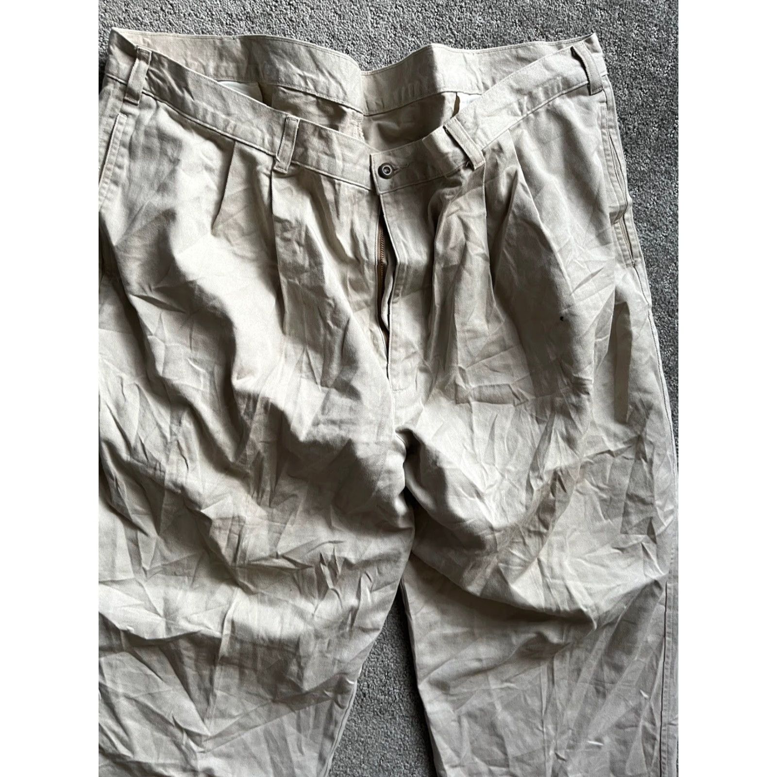 Dockers DOCKERS Classic Fit Pleated Dress Pants 44x25 Beige Hemmed Solid Vintage Size US 44 / EU 60 - 4 Thumbnail