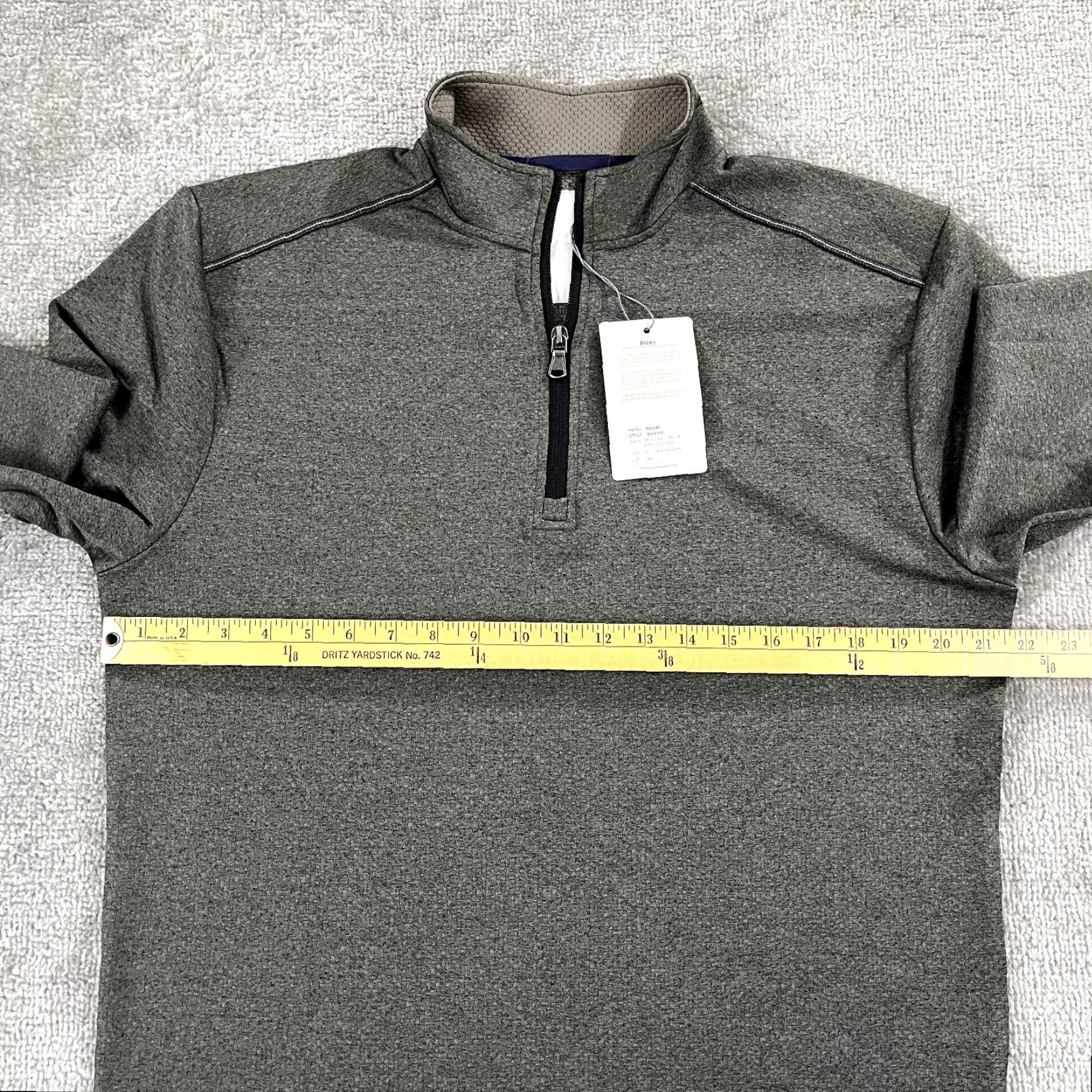 Vintage BUKI Collection Pullover Mens Medium Charcoal Gray Destination 1/4 Zip L/S NEW Size US M / EU 48-50 / 2 - 5 Thumbnail