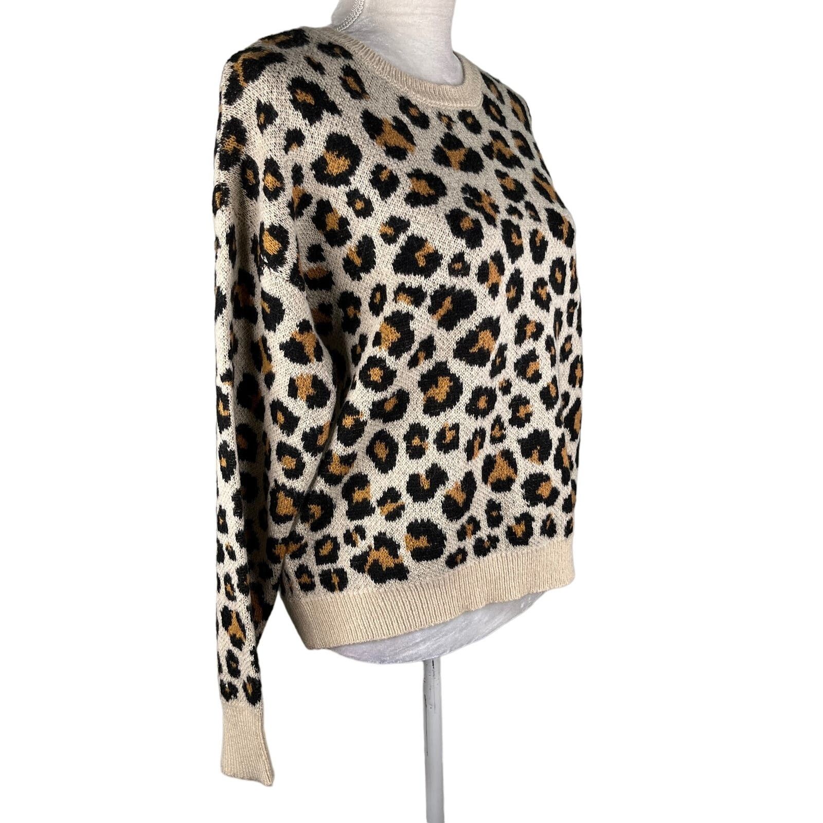 Other Knox Rose Leopard Sweater Medium Crew Pullover New Size M / US 6-8 / IT 42-44 - 5 Thumbnail