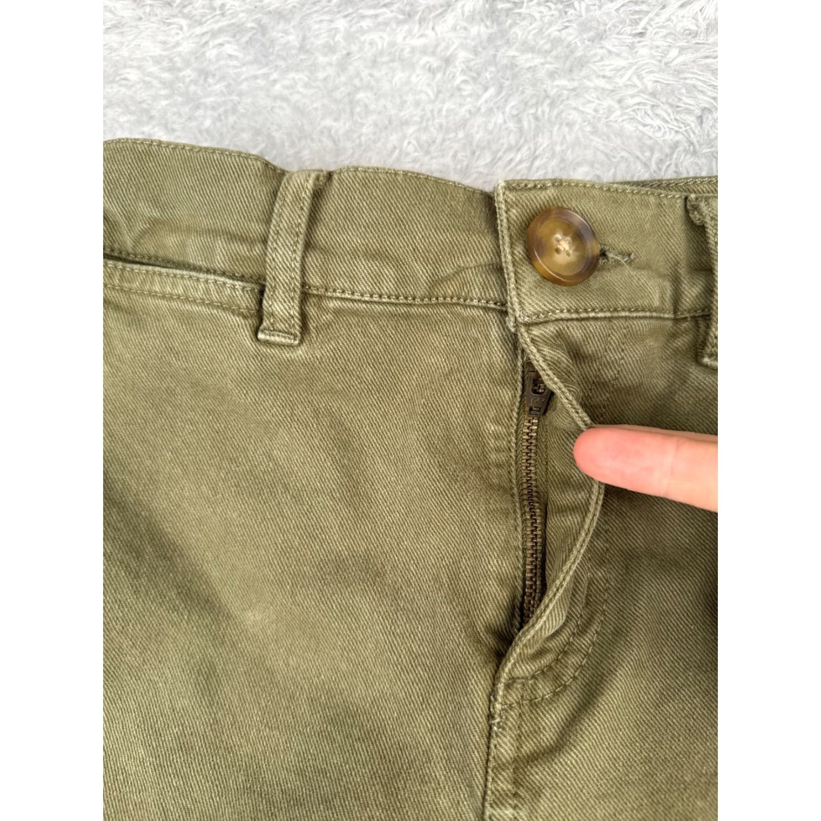 Lou & Grey Lou & Grey Jeans Womens 27 Green Denim Wide Leg Mid Rise Cotton Blend 26x25 Size 27" / US 4 / IT 40 - 5 Thumbnail