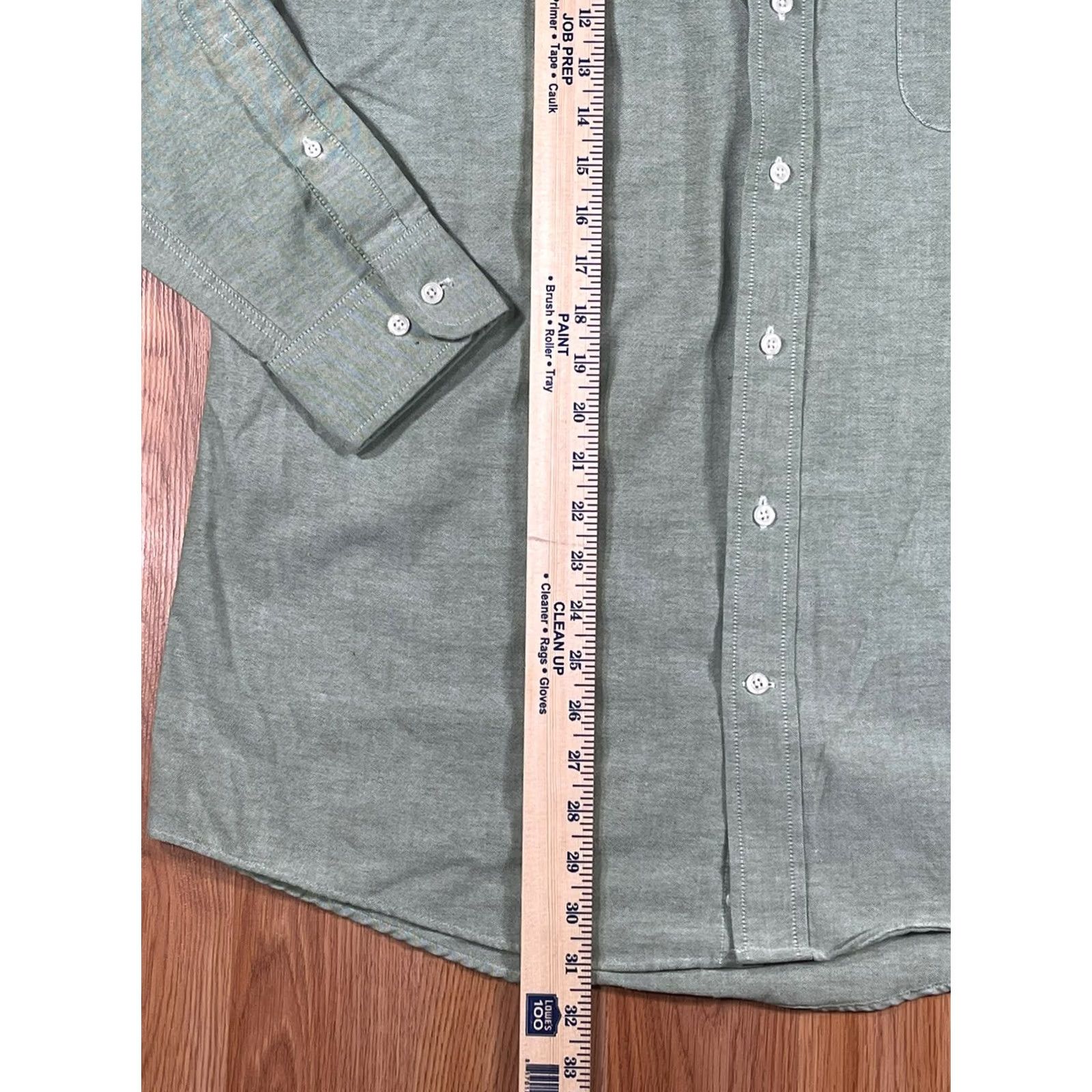 Stafford Stafford Shirt Mens 16 Green Dress Wrinkle Free Oxford Long Sleeve Button Down Size 42R - 4 Thumbnail