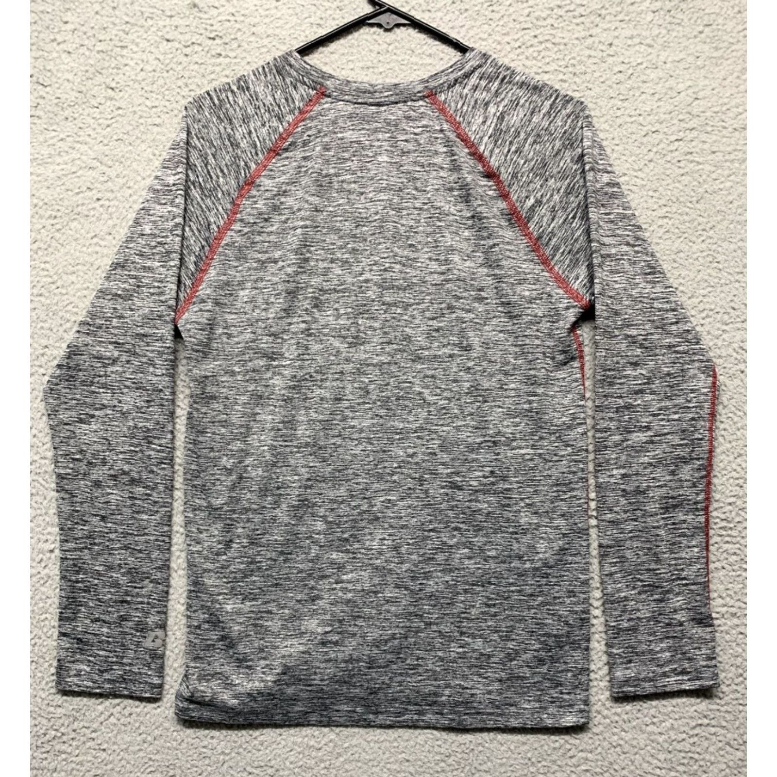 Vintage Russell T-Shirt Men’s Medium Long Sleeve Crew Neck Heather Gray & Red Dri-Power 360 Athletic Shirt Size US M / EU 48-50 / 2 - 4 Thumbnail
