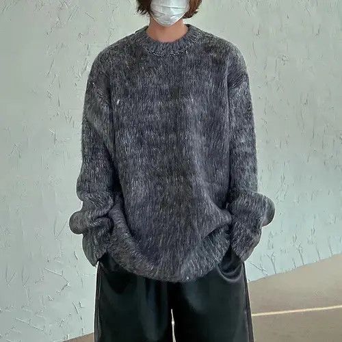 Aran Isles Knitwear × Hypebeast Gray Mohair Knit Sweater Y2k streetwear Size US L / EU 52-54 / 3 - 4 Thumbnail