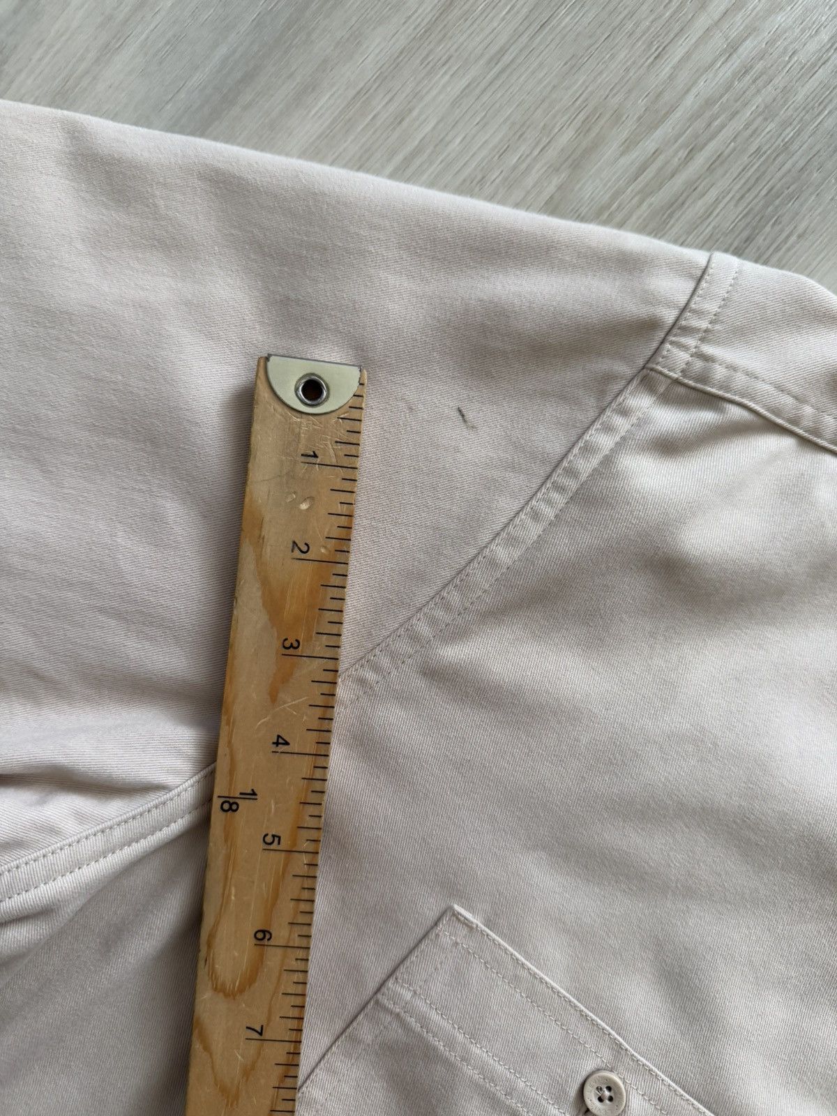 Vintage Vintage Levis Shirt Beige Khaki Twill Flannel Shacket Sz L Size US L / EU 52-54 / 3 - 3 Thumbnail