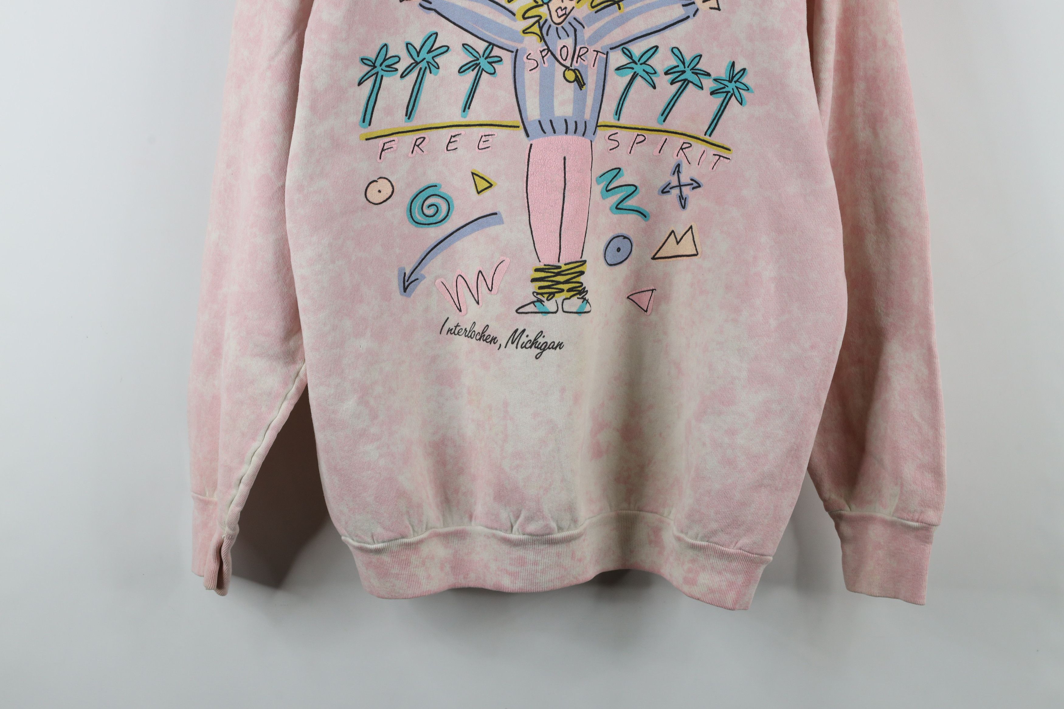 Vintage Vintage 90s Streetwear Pastel Acid Wash Crewneck Sweatshirt Size L / US 10 / IT 46 - 3 Thumbnail