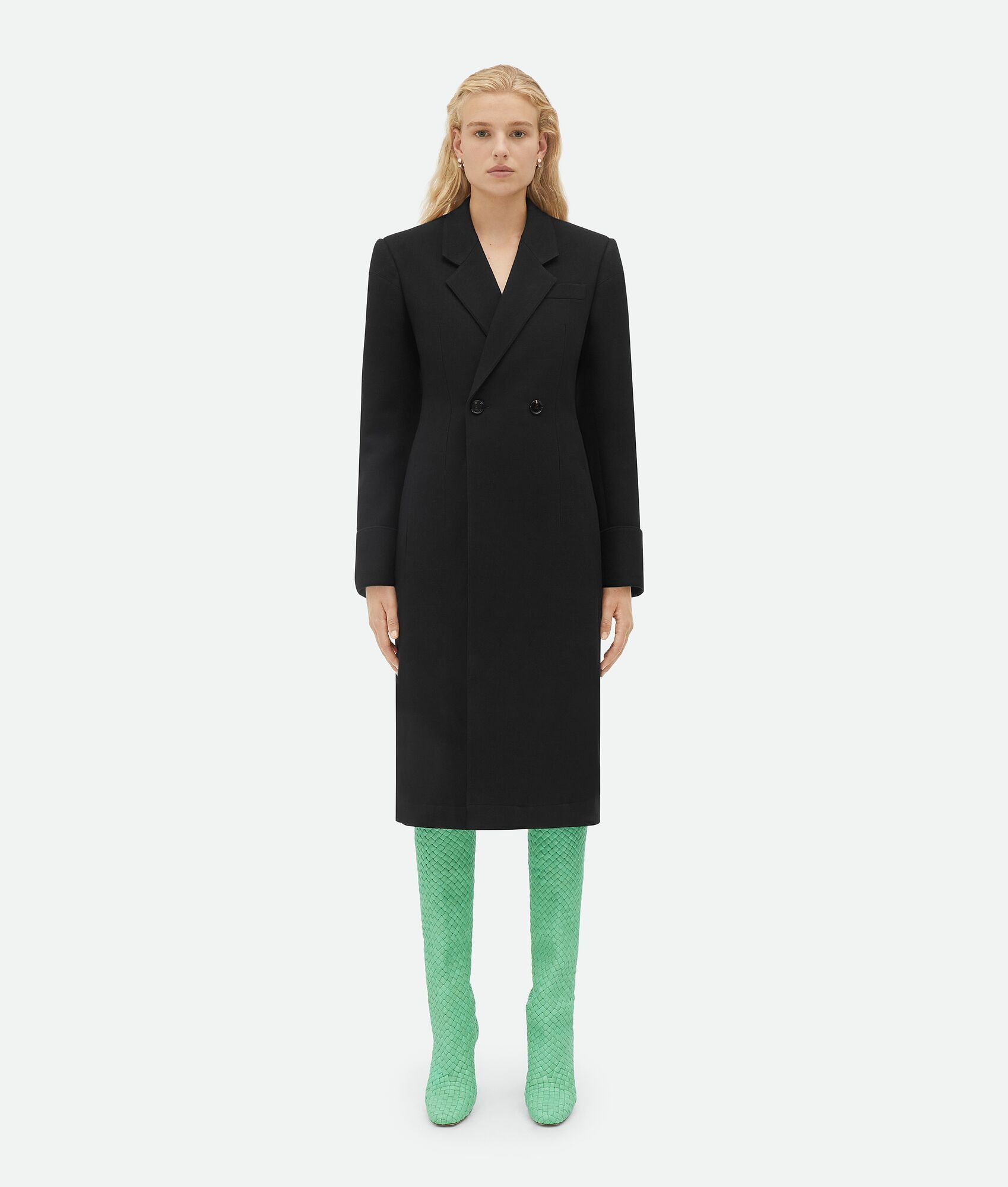 Bottega Veneta o1n1vont0125 Structured Cotton Coat in Black Size S / US 4 / IT 40 - 1 Thumbnail