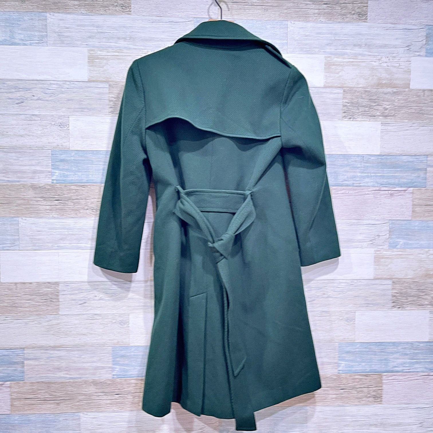 Gap GAP Wool Flannel Double Breasted Trench Coat Green Belted XS Size XS / US 0-2 / IT 36-38 - 3 Thumbnail