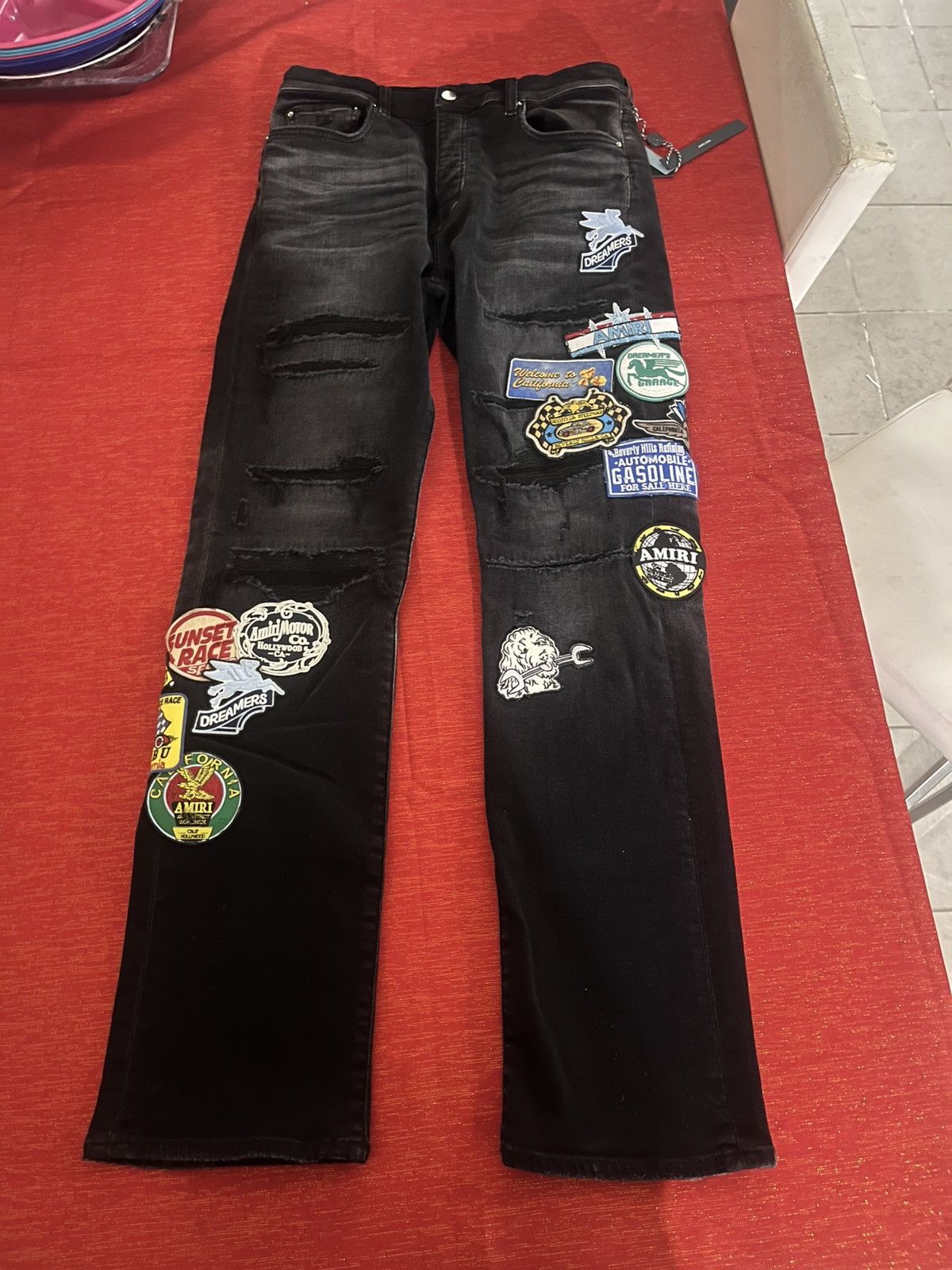 Amiri Men’s Patchwork Slim Fit Distressed Jeans Sz 33 Size US 33 - 16 Thumbnail