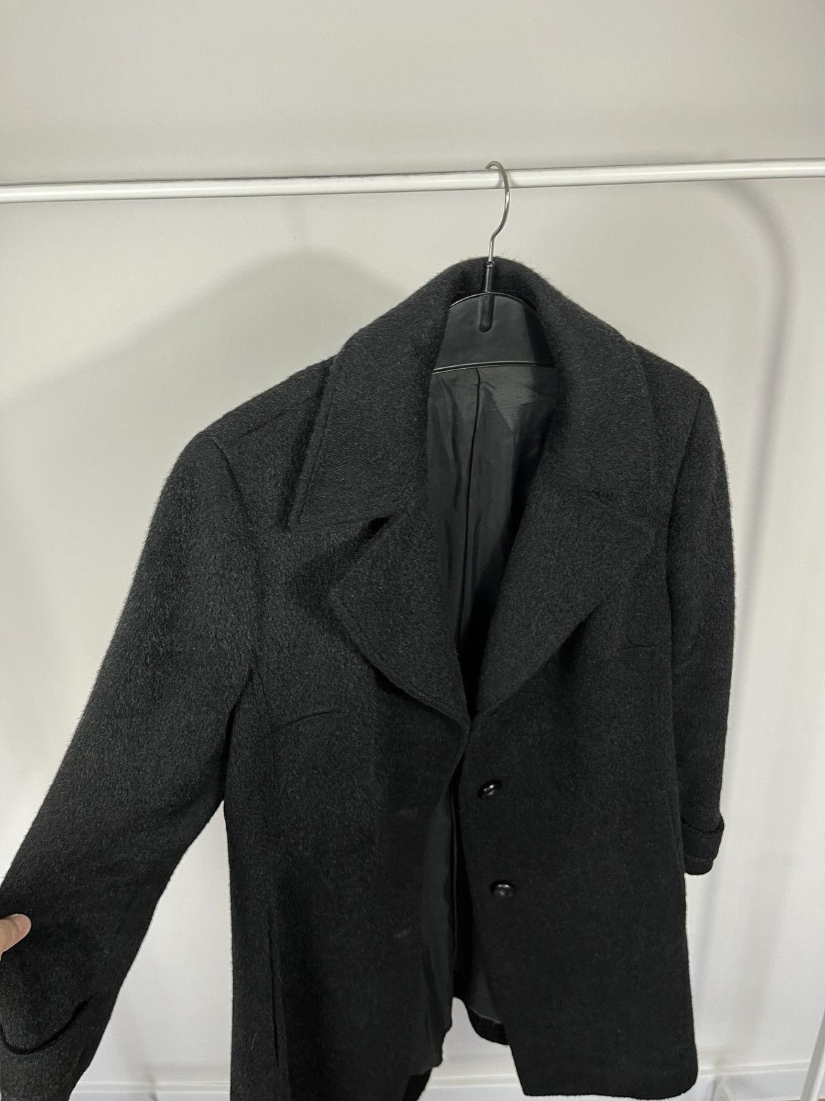 Other Vintage Black Wool Mohair Coat Women Button Mid Length Size M / US 6-8 / IT 42-44 - 12 Thumbnail