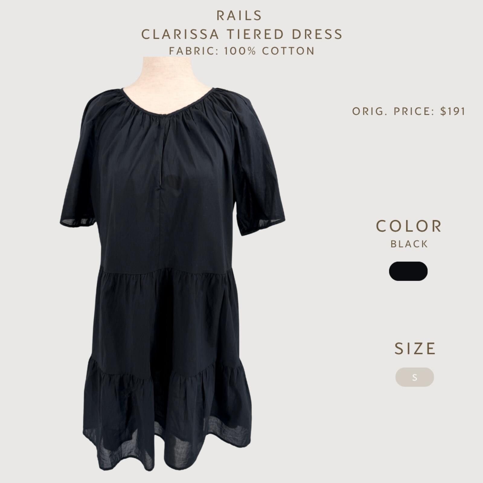 Rails Rails Clarissa Tiered Mini Dress Cotton Black S Size S / US 4 / IT 40 - 2 Thumbnail