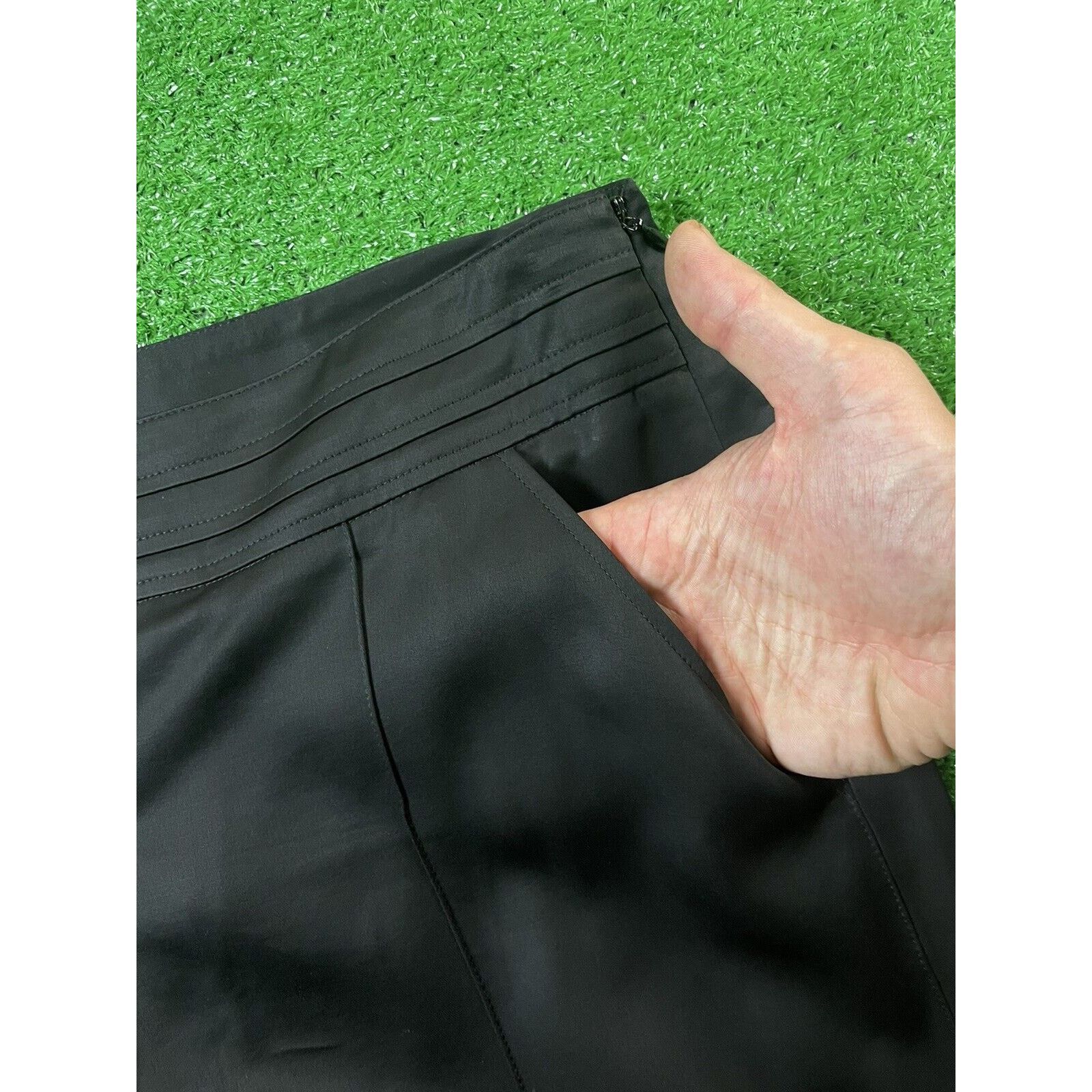 Giorgio Armani Vintage 90s Giorgio Armani Black 31 X 30 Baggy Silk Pants Size 31" - 2 Thumbnail