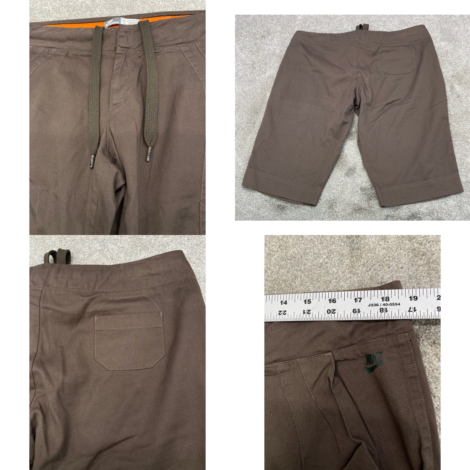 Nike Nike Sportswear Shorts Bermuda Women L Brown 12-14 Knit Cotton Polyester Athletic Golf Pockets Drawstring Front Size 36" / US 14 / IT 50 - 8 Thumbnail