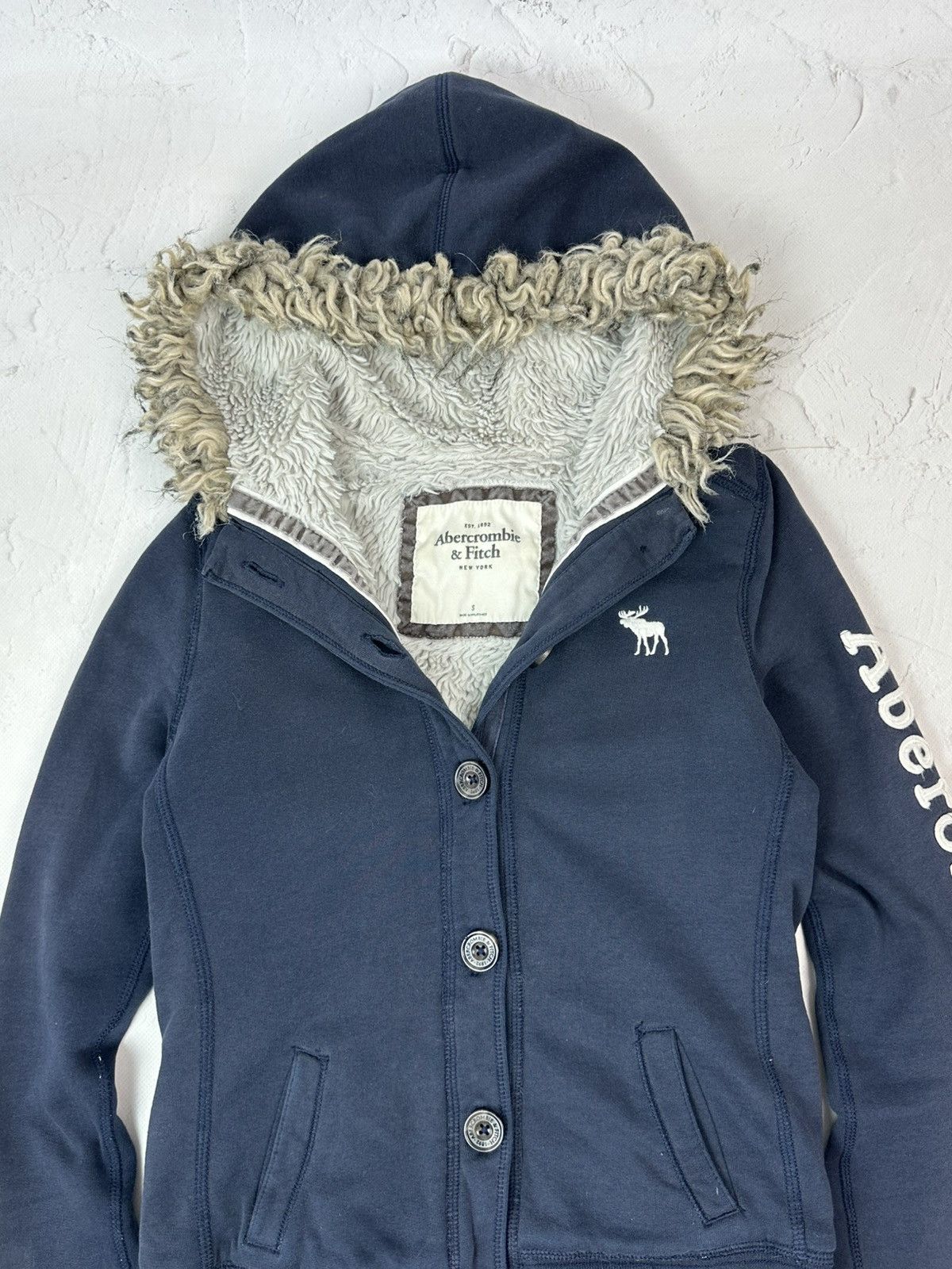 Abercrombie & Fitch Vintage Abercrombie & Fitch Fur Hoodie Size S / US 4 / IT 40 - 4 Thumbnail