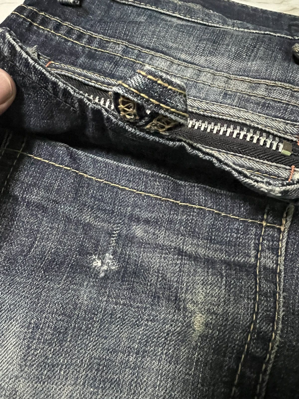 Beauty Beast × If Six Was Nine × Japanese Brand 💥Rare💥Lolita Concert Club Punk Washed Distress Jeans Size US 33 - 16 Thumbnail