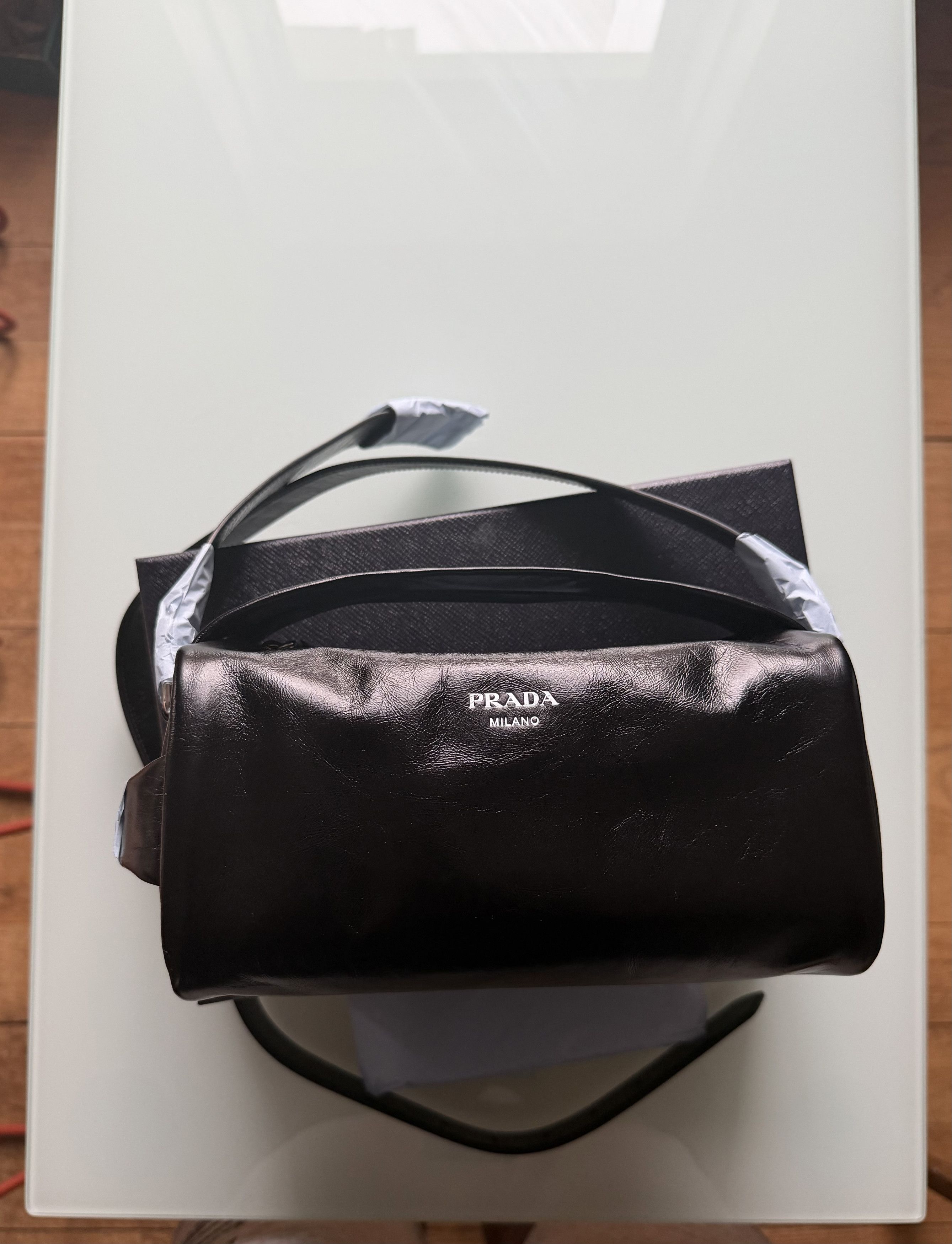Prada Prada Black Leather Shoulder Bag MSRP $2,550 Size ONE SIZE - 7 Thumbnail