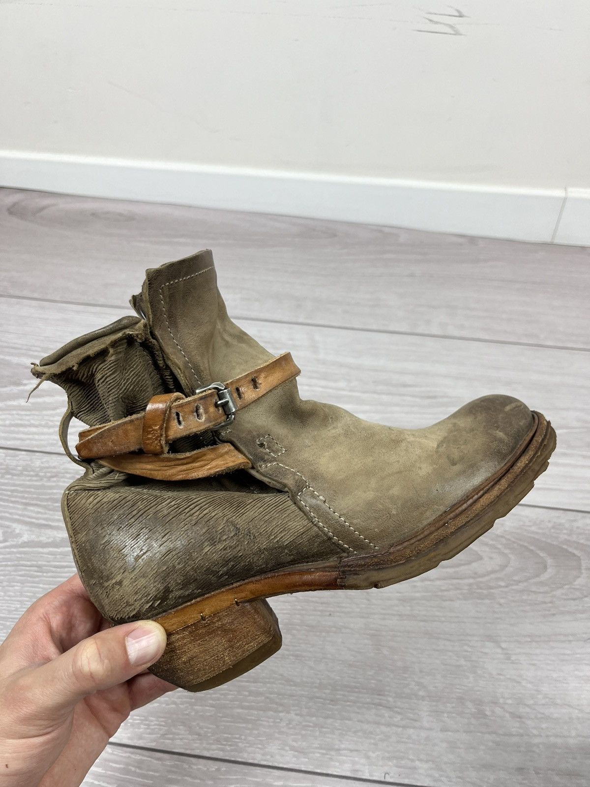 A.S.98 A.S. 98 Airsteps Avante Garde Beige Leather Heel Boots Size US 8 / IT 38 - 18 Thumbnail